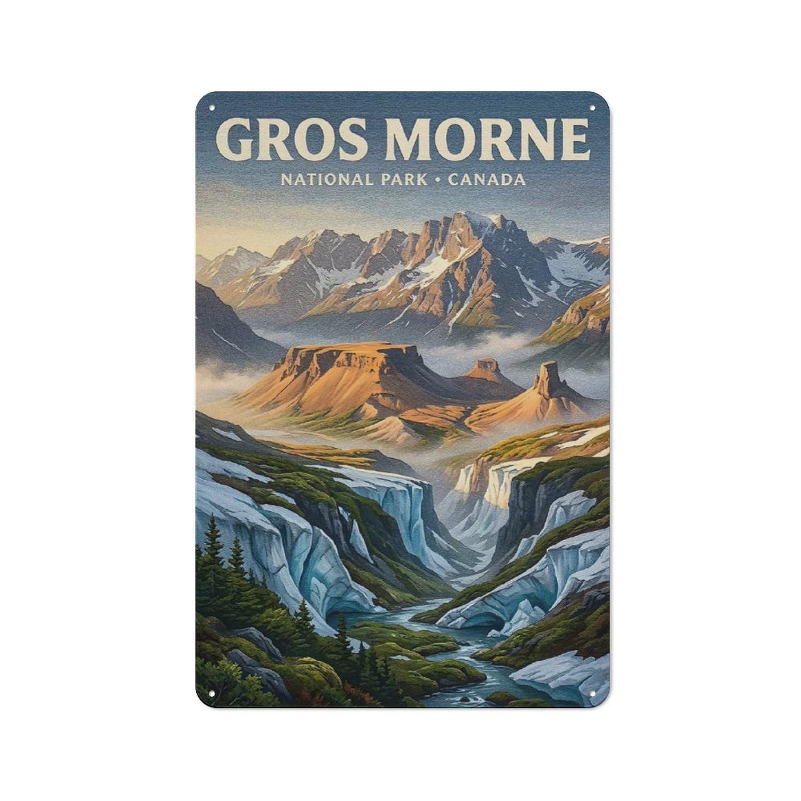 Junmoney Style-3 Outdoor Room Shed Metal Sign 30X20cm Featuring Gros Morne National Park Canada, Utility Space Decor For Patio Bar, Workshop, Shed Or Kitchen