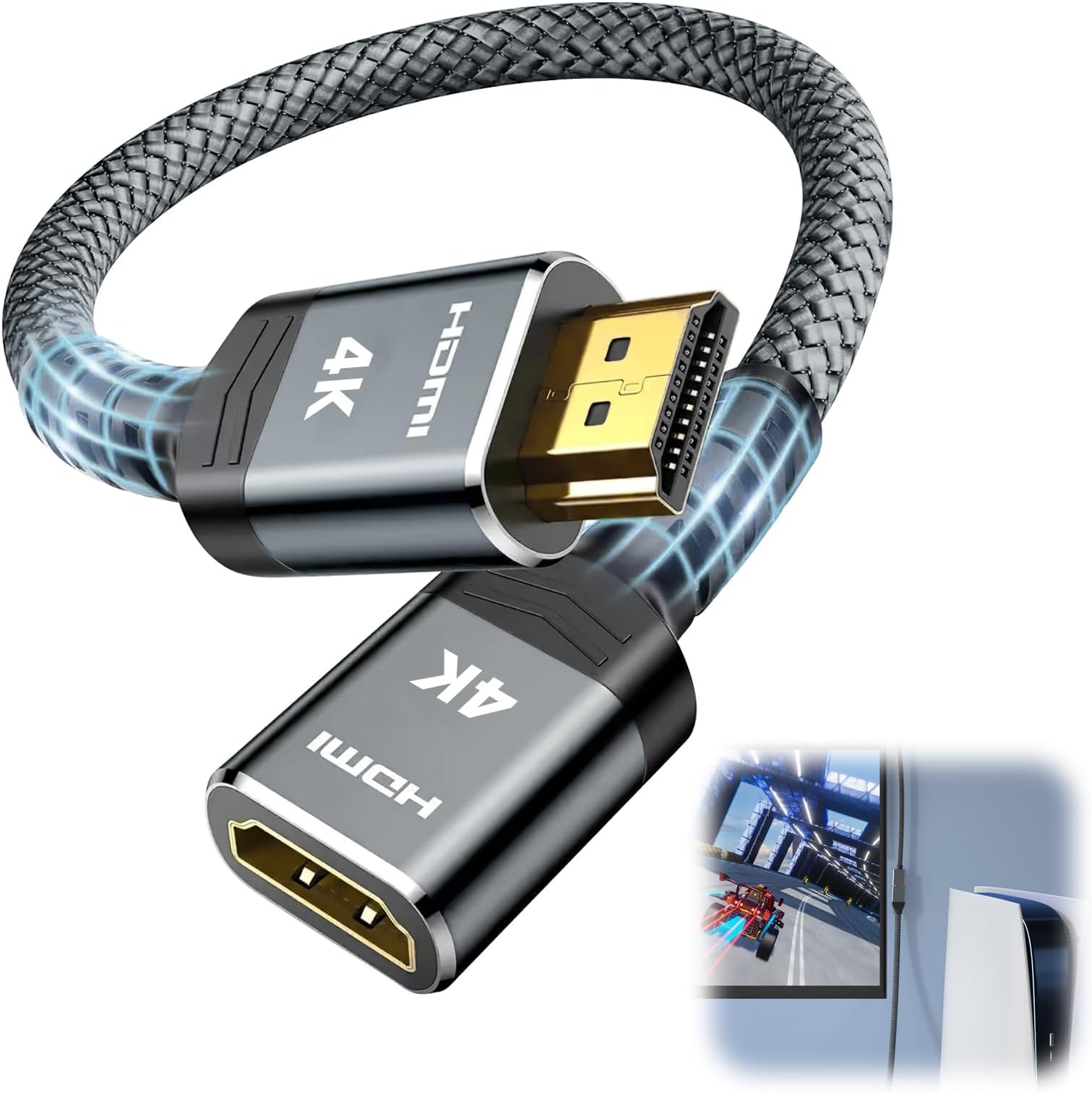 Mini HDMI to HDMI Adapter, Supports 4K 8K/60Hz HDR 3D, Compatible with DSLR Cameras, Camcorders, Laptops, HDTVs and Projectors