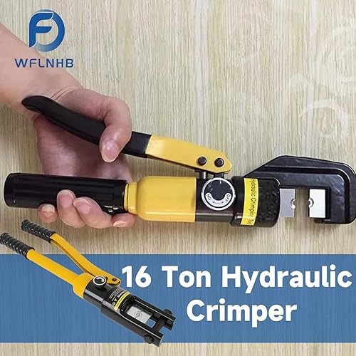Miniatura 3 de WFLNHB Herramienta de prensado de terminales de terminal de cable de alambre hidráulico de 16 toneladas con 11 troqueles YQK-300 apto para cables de