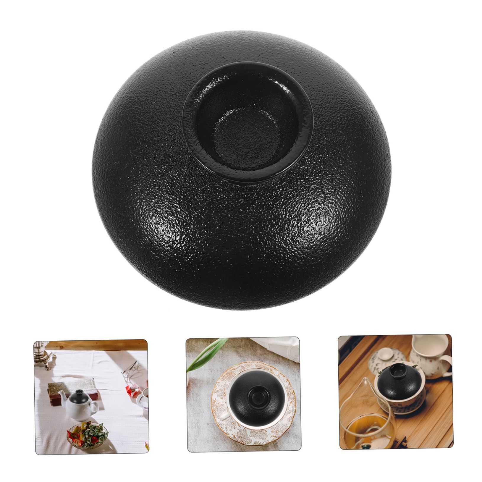 Tapa de Cerámica Negra Evita Fugas de Líquido Diseño Simple para Tetera Resistente y Versátil Adecuado para Uso en Cocina y Té