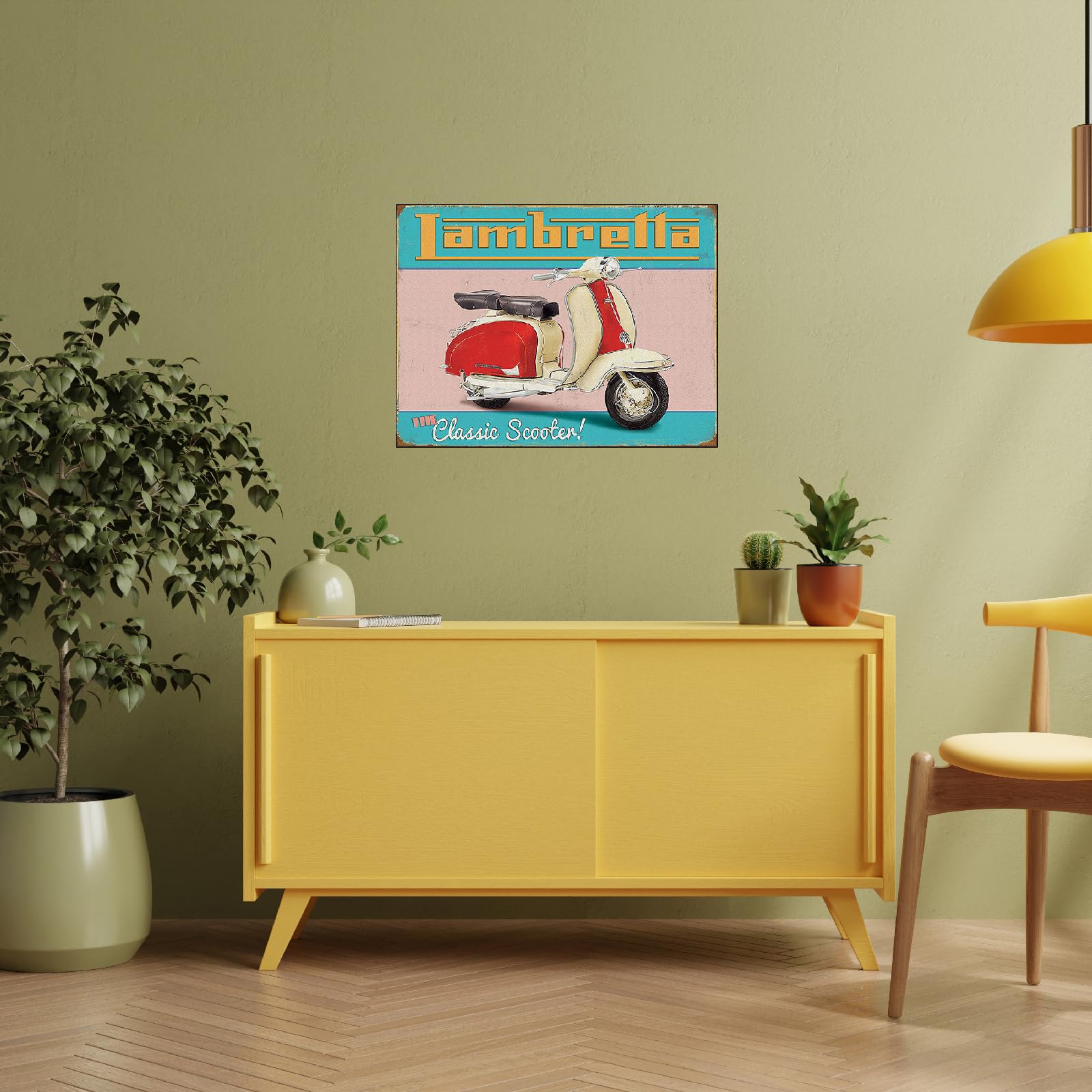 Placa Decorativa De Metal Retro De Scooter - Para Pub, Bar O 'man Cave', Aluminio Personalizado, Fabricado En UK