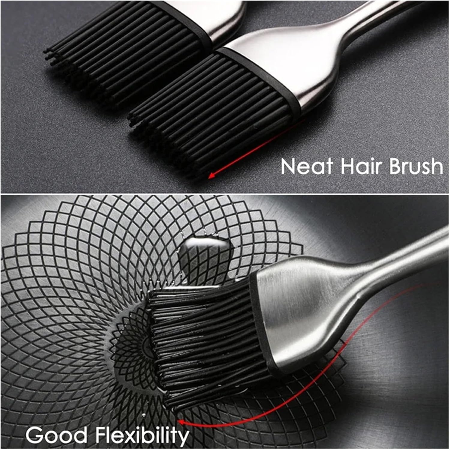 Silicone Basting Brush BBQ Grill Oil Sauce Stainless Steel Handle Brushes Butter Bread Kitchen Accessories(30cm)