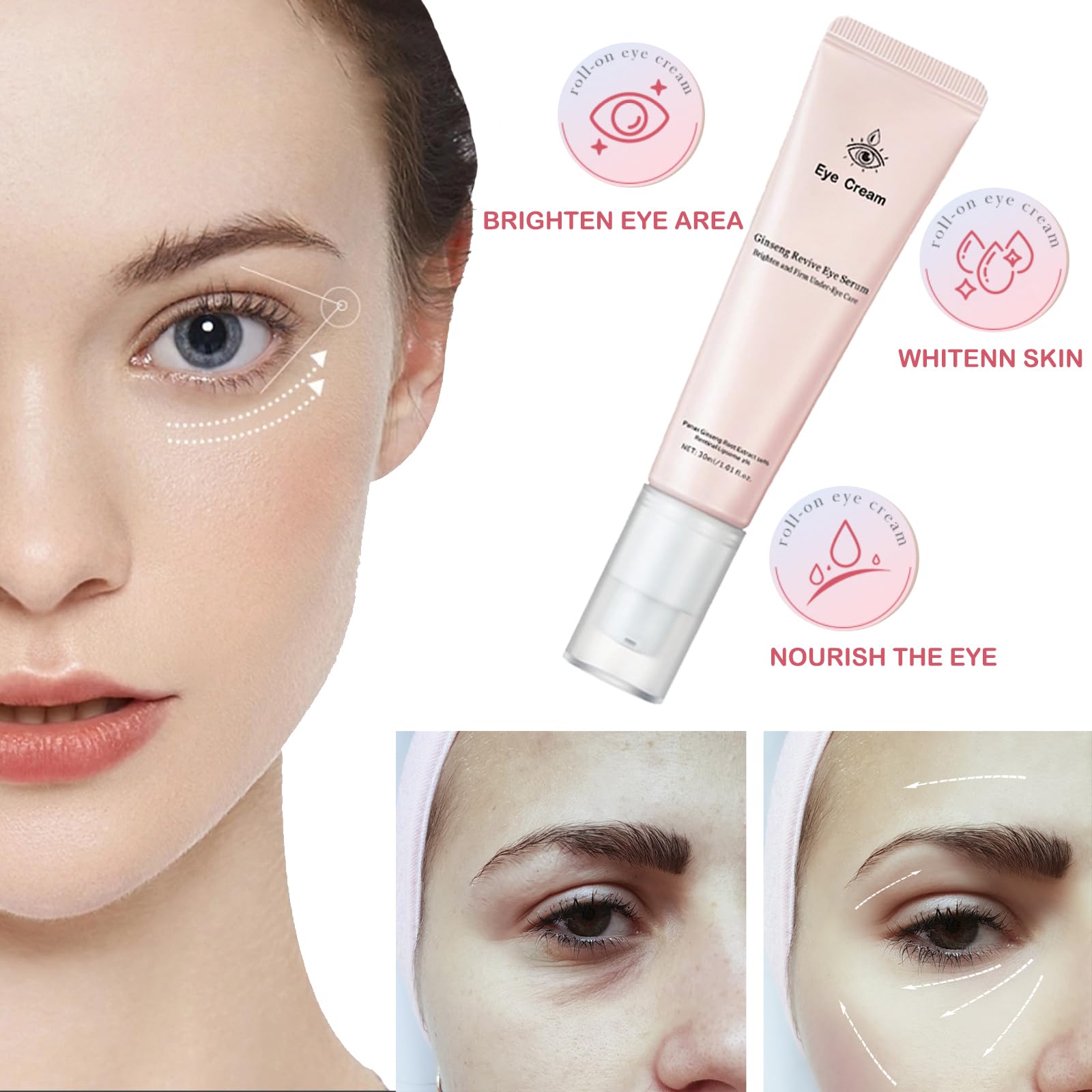 Revive Eye Cream for Wrinkles,Correction Under Eye Serum for Dark Circles Puffy Bags Fine Lines, Anti Aging Line Smoothing Skin Care Treatment