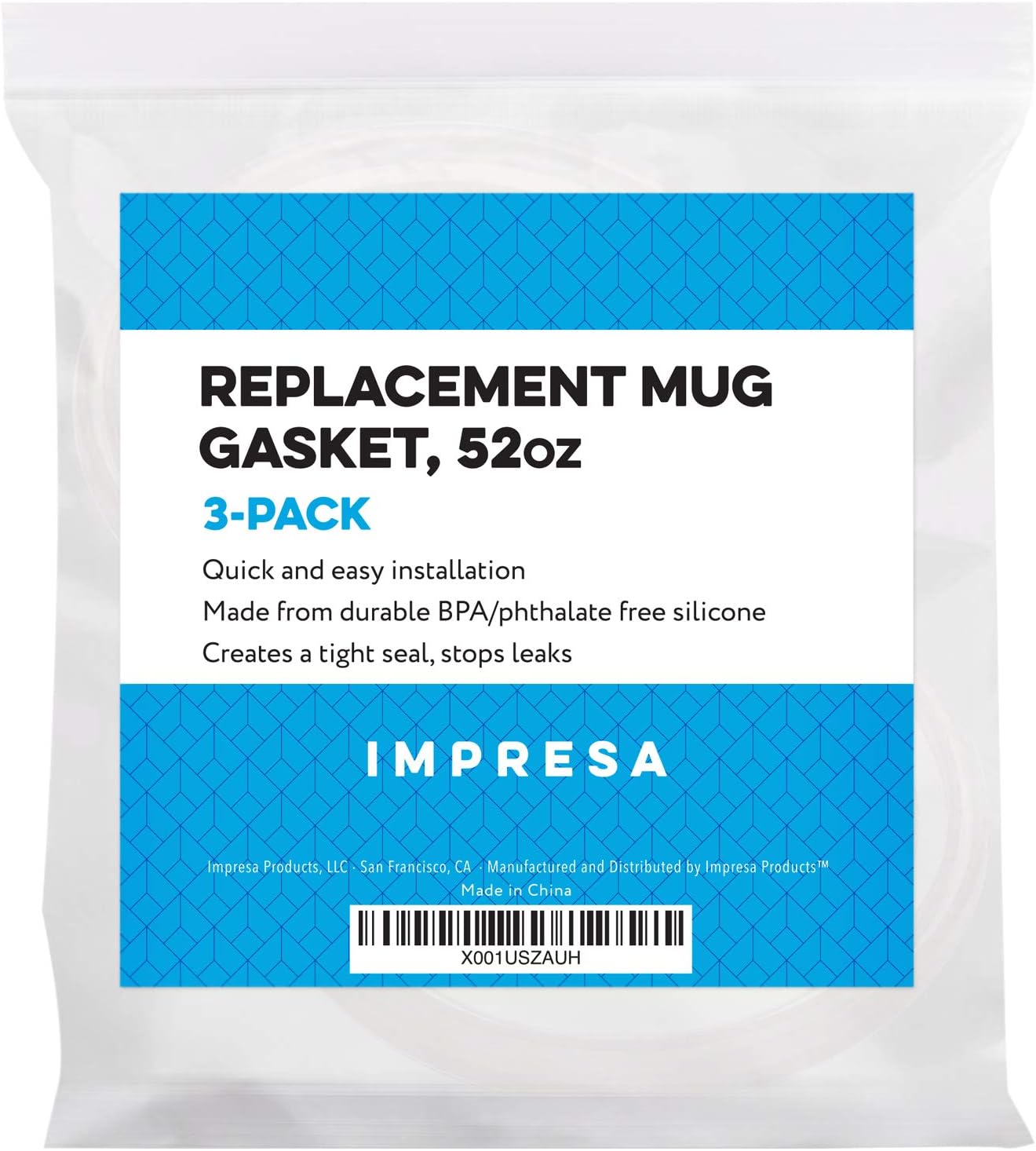 IMPRESA Pack of 3 Insulated Coffee Mug O-Ring Replacement - Clear White Leakproof Coffee Mug Seal Ring - Durable Silicone Gasket Replacement - Compatible with Bubba 52 Oz Classic Insulated Desk Cup - Image 4