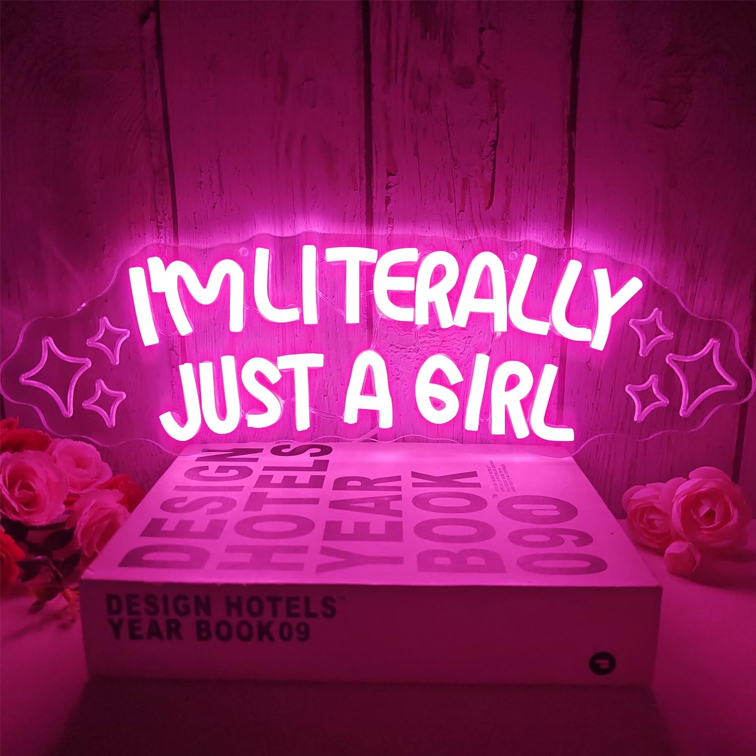 I'M Literally Just A Girl Neon Sign Dimmable Usb Im Just A Girl Led Signs for Bedroom Wall Pink Bow Party Decor Preppy Neon Lights Cute Girly Wall Decor