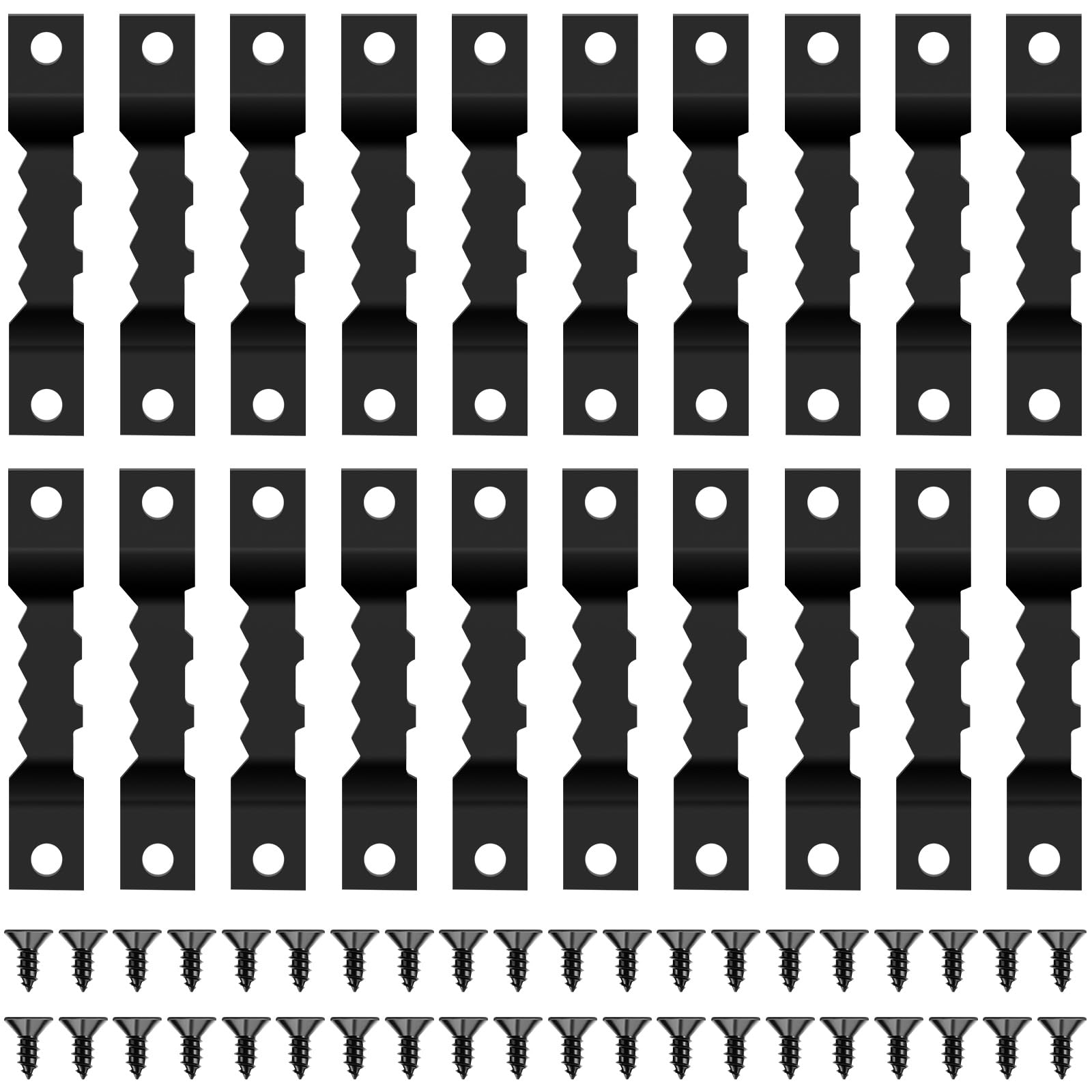 Caianwin 20 Stück Sägezahn Bildaufhänger Metall Bilderaufhänger Zackenmit mit Schrauben Bilderrahmen Aufhänger für Schwere Bilder LeinwäNde Uhren und Handwerksartikel (Schwarz)