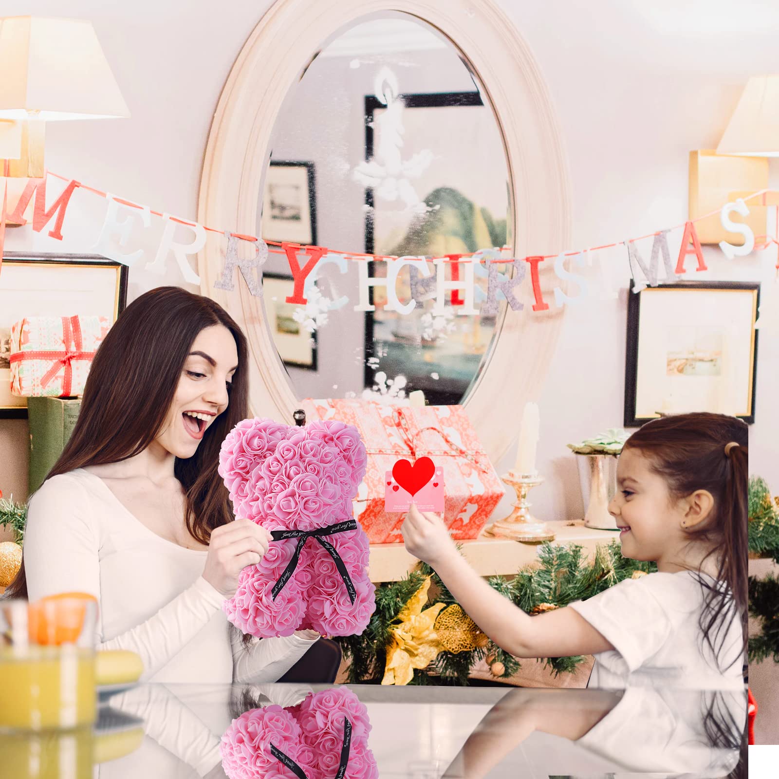 Buy Rose Bear Rose Teddy Bear Pure Handmade Artificial Rose Flower