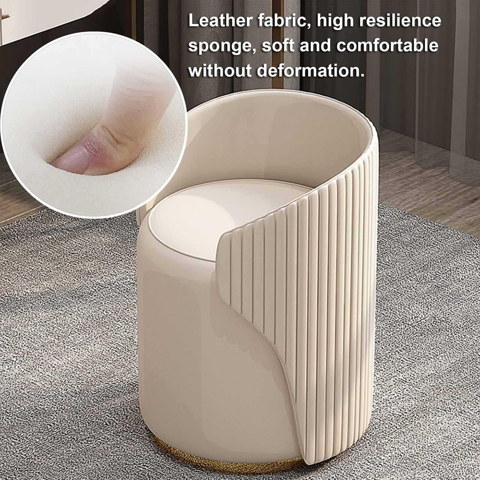 Petite - Sedia da trucco con schienale, sgabello imbottito in morbida pelle per soggiorno, camera da letto e toletta, seduta Slish per tavolo da pranzo