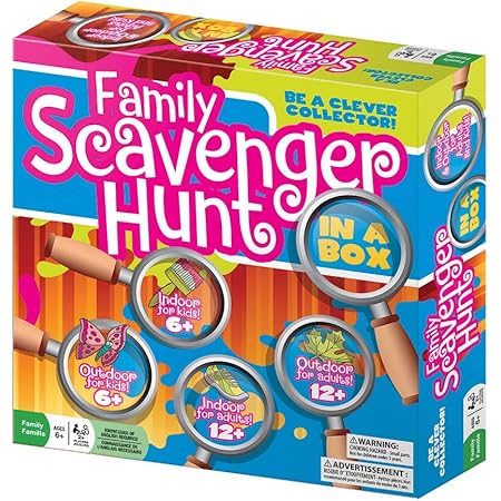 Amazon Com Family Scavenger Hunt In A Box By Outset Media Indoor And Outdoor Seek And Find Board Game With 280 Adult And Kid Fun Challenge Cards Ages 6 And Up