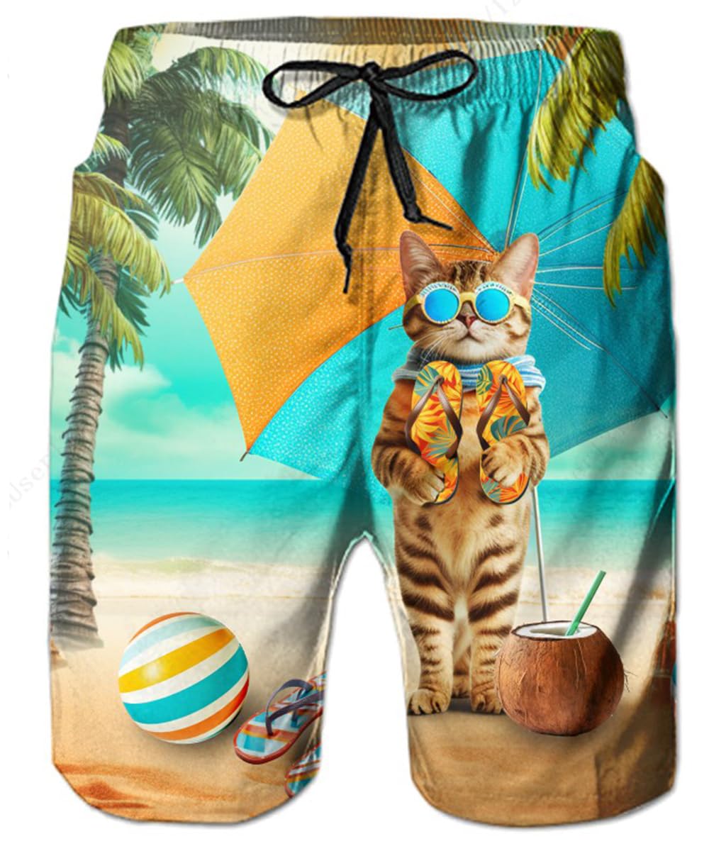 TUONROAD Badehose für Herren Lustig Bier 3D Bunt Badeshorts Schnelltrocknend Kurze Hose Badehosen Männer Jungen mit Mesh Futter S-3XL