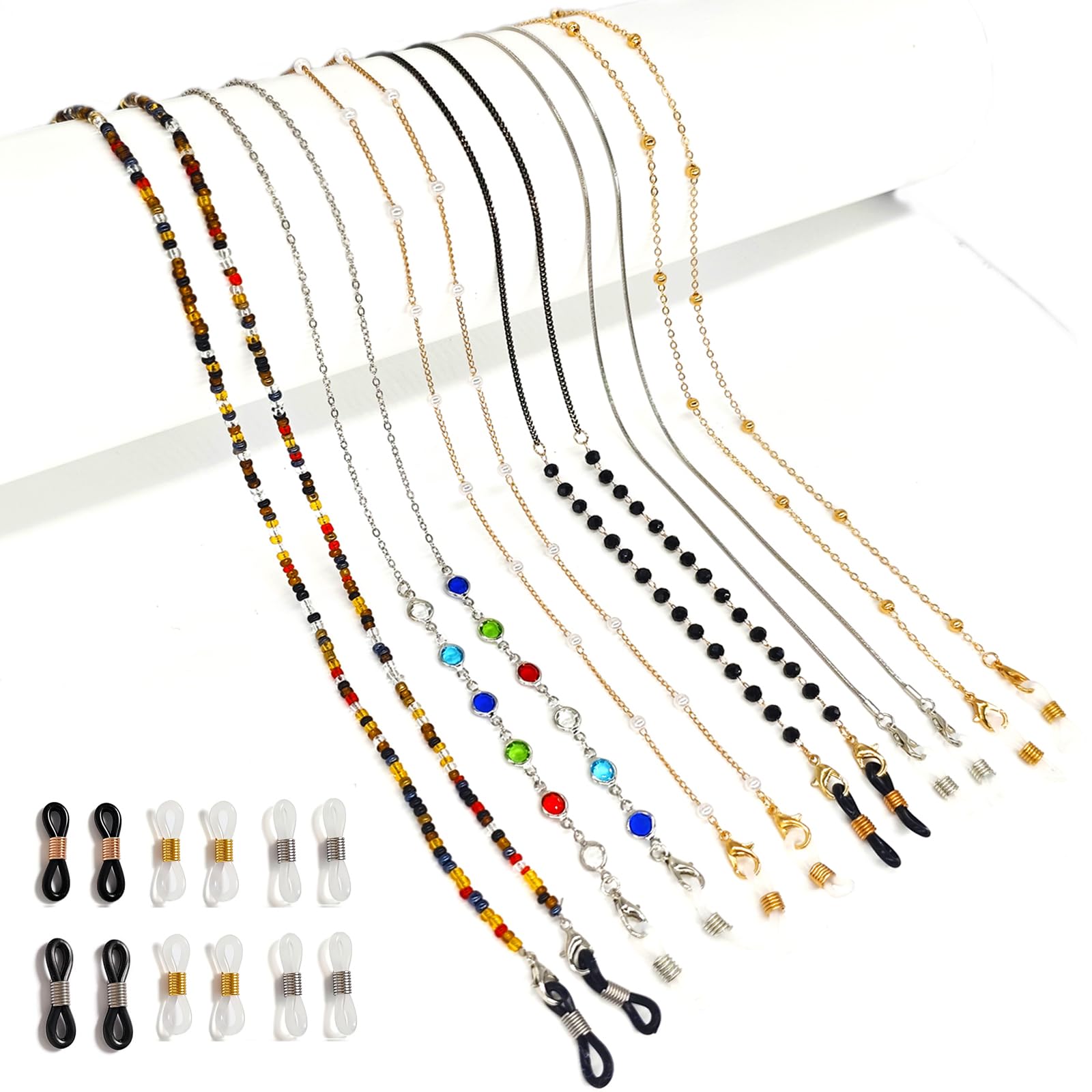 EJOQSON Glasses chain for women eyeglasses strap eye glasses holders around neck beaded eyeglass chains for women