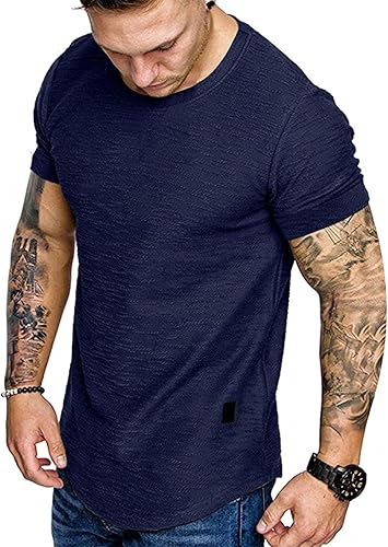 Camiseta de Moda para Hombre, Camiseta Muscular de Gimnasio, Entrenamiento, Camiseta Atlética de Algodón, Camiseta Superior
