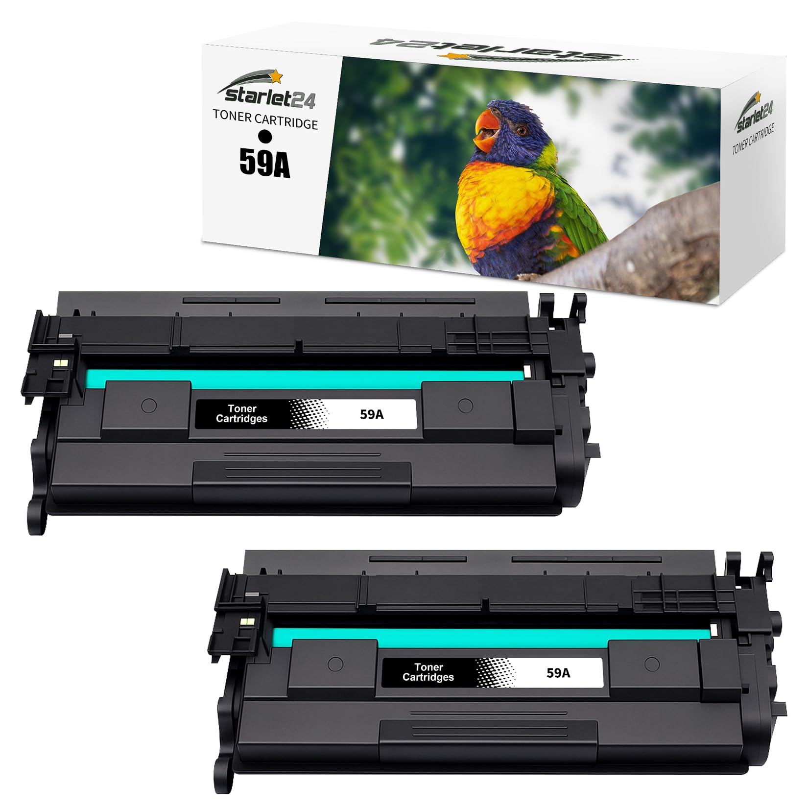 Starlet24 2X 59A Toner Noir Compatible avec HP 59A 59X CF259A CF259X