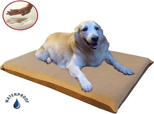Miniatura 8 de Cama ortopédica de espuma viscoelástica impermeable de 41 x 27 x 4 pulgadas, para jaula de perros medianos y grandes, tamaño 42 x 28 pulgadas con 2