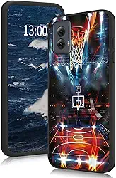 Capa para Motorola Moto G Stylus 5G 2024, Slim Flexível TPU para Meninas Mulheres À Prova de Choque Fina Capa de Borracha de Silicone Macio para Moto G Stylus 5G 2024, Jogo de Basquete