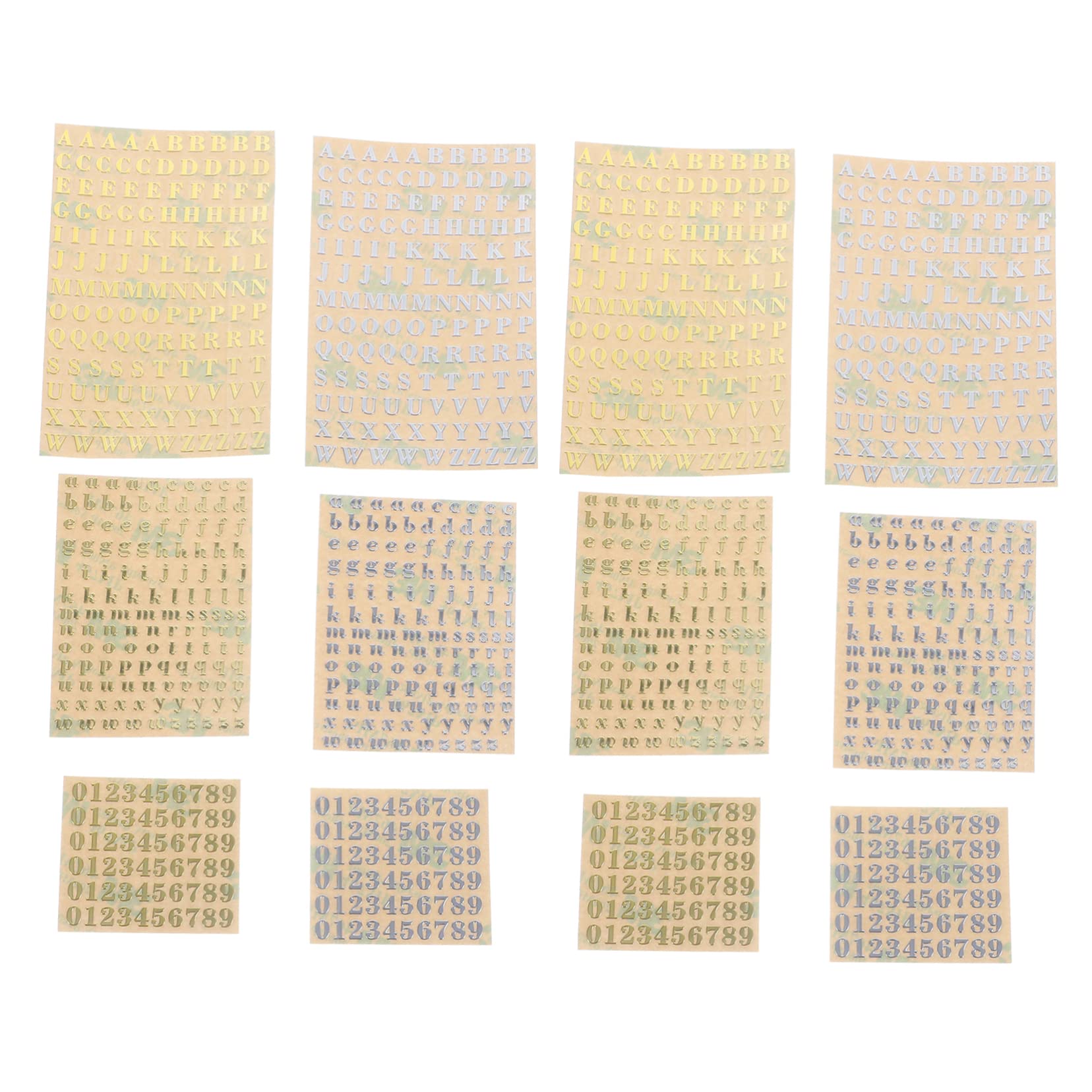 SEWACC 60feuilles Stickers Autocollants Lettres Et Chiffres Métalliques De Lettres Alphabet Et Numéros Adhésifs Pour Scrapbooking Et Décoration Mix De Styles