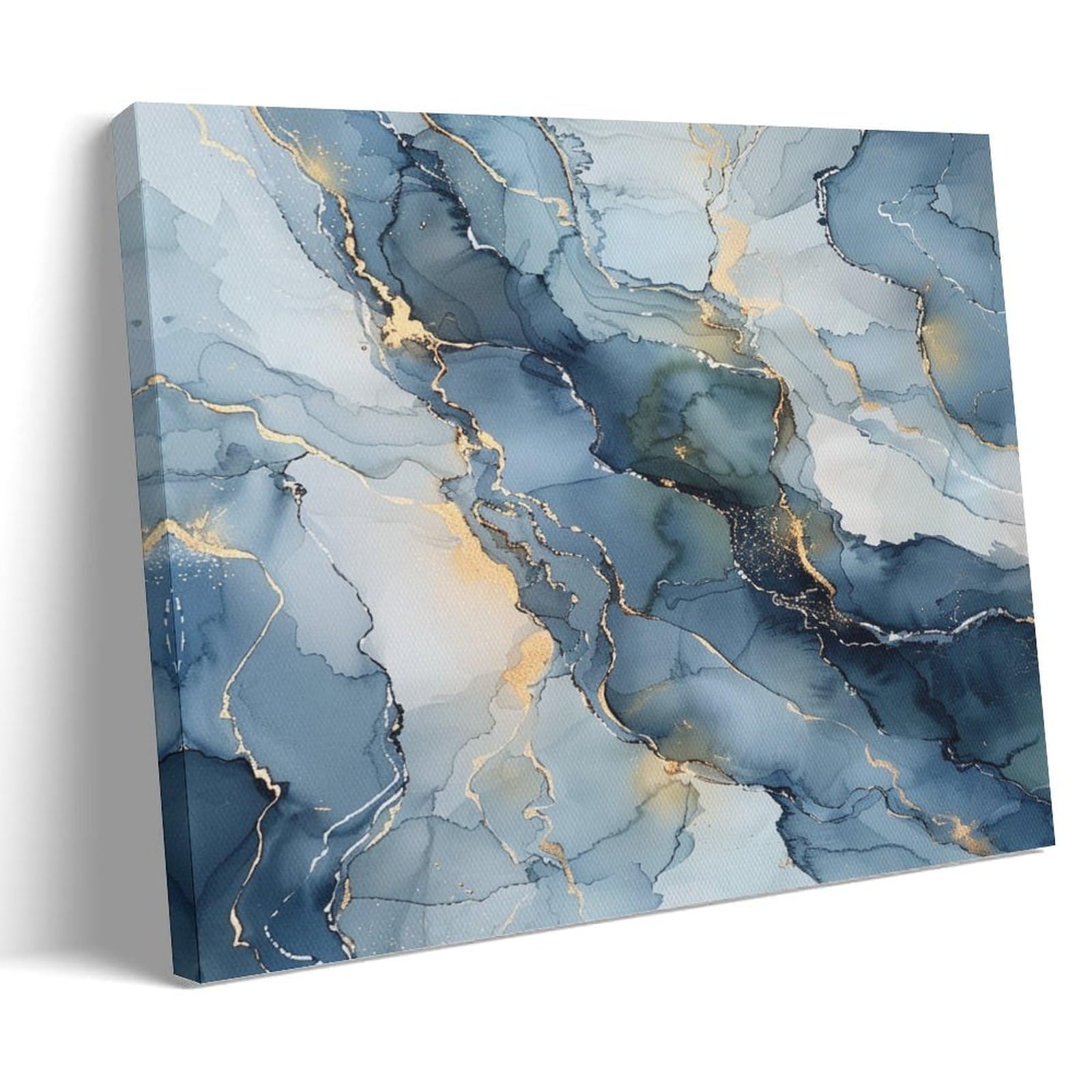 FYFMUSHE Colorful Abstract Texture Canvas Wall Art Paintings Modern Marble Lines Pictures on Canvas Prints Framed Ready to Hang Artwork for Bedroom Home Decor 16x24inch(40x60cm)