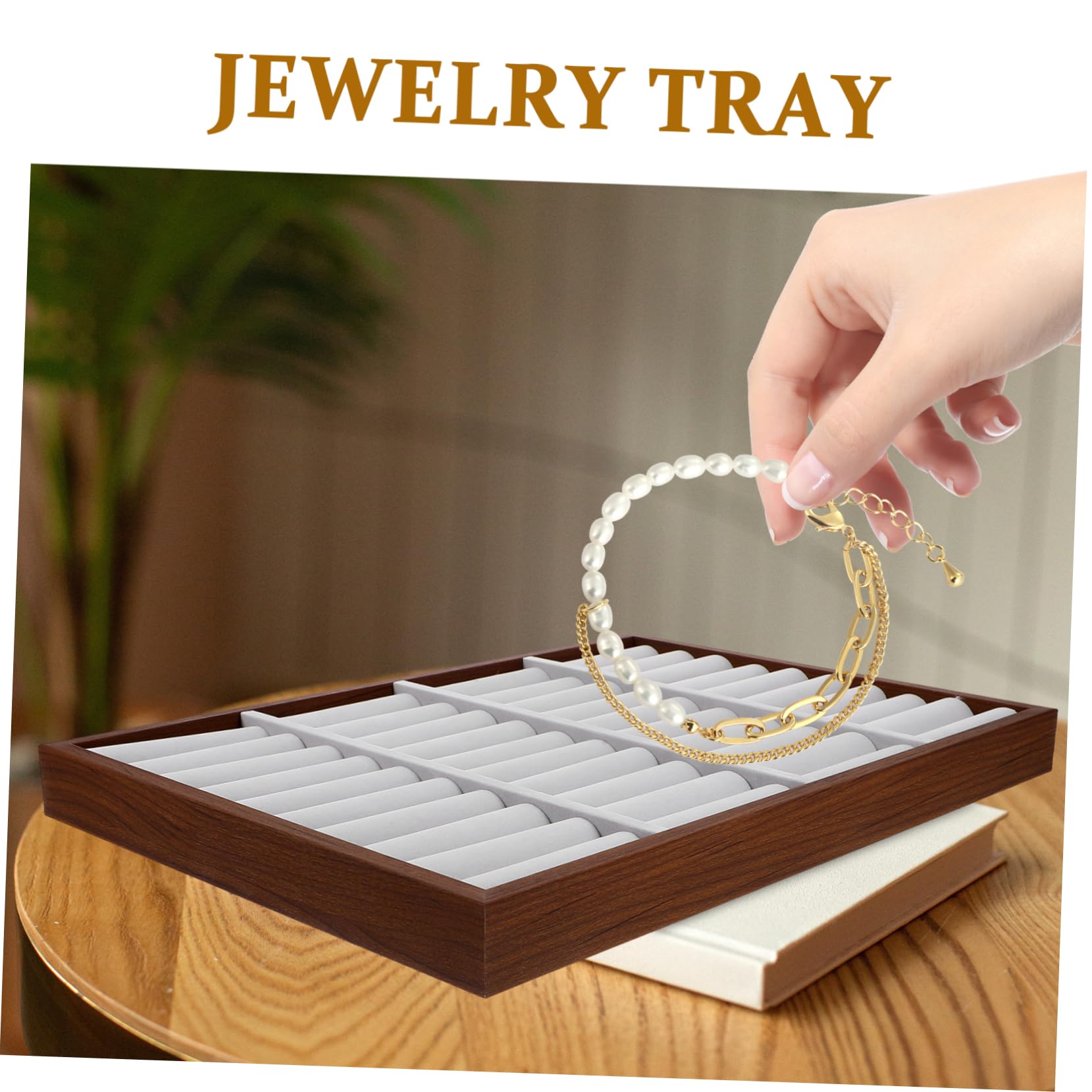 Plateau de Rangement pour Bijoux Support de pour Bracelets Anneaux et Boucles Oreilles pour Magasins de Détail