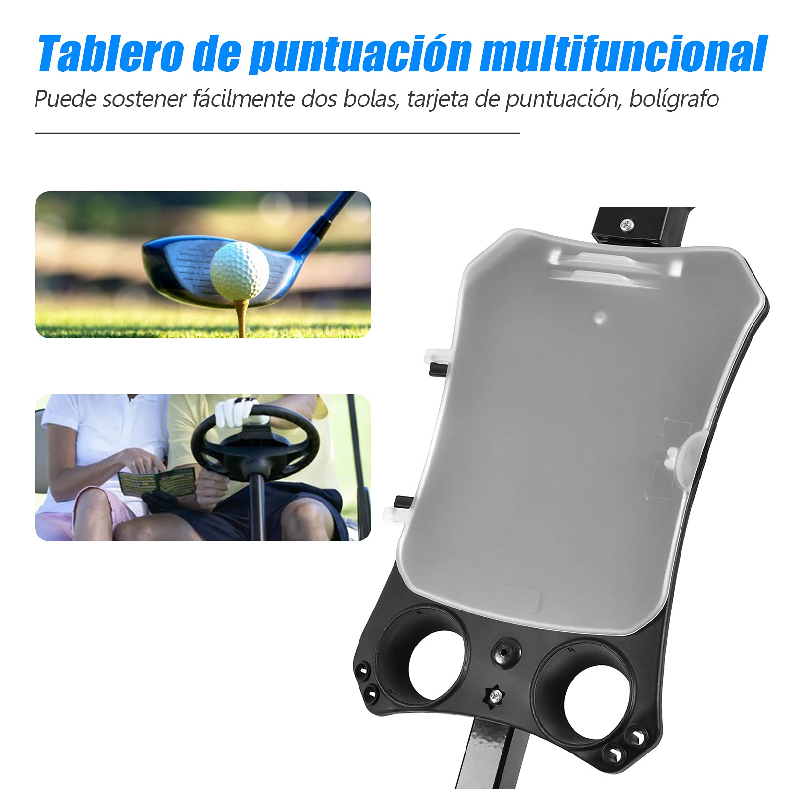 COSTWAY Carrito de Golf Plegable con 2 Ruedas, Estructura de Metal, Negro