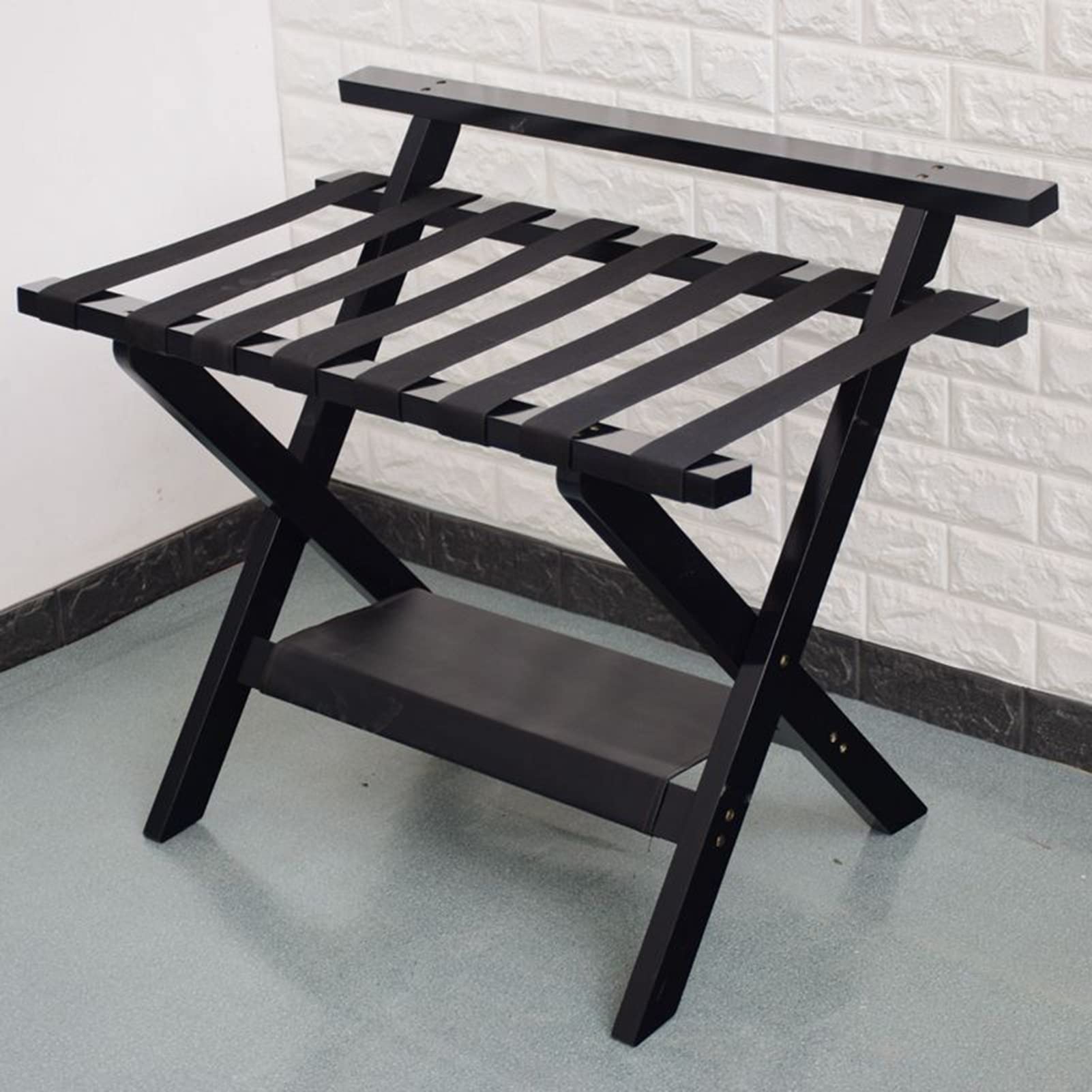 Genérico Portaequipajes de 2 Capas - Portamaletas para habitación de Invitados, Juego de 2, Soporte Plegable para Equipaje de Hotel, Soporte para Equipaje de Suelo para habitación de invita