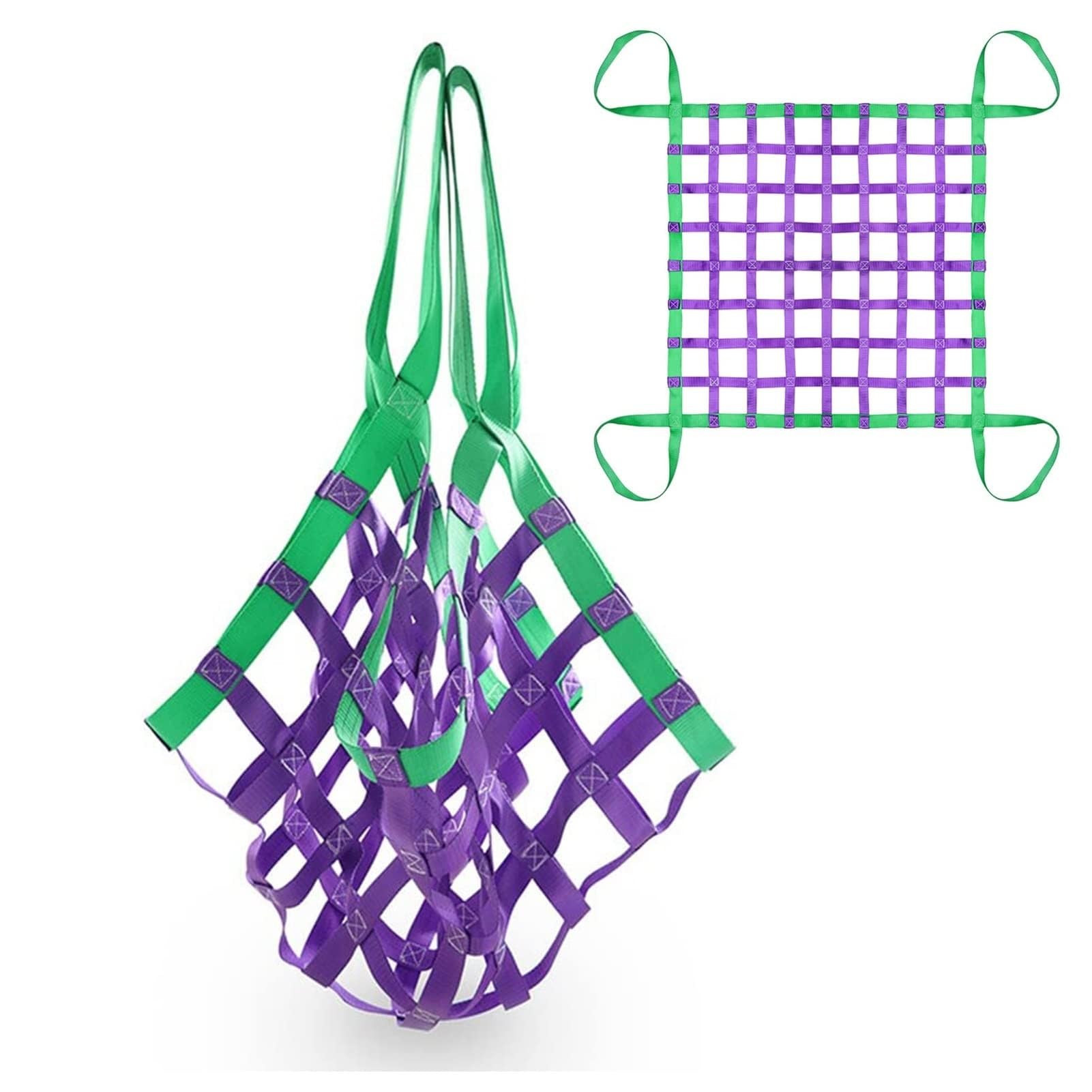 OOPDNEGAK Elastic Cargo Nets - Cargo Lifting Net, Safety Lifting Net Straps, Flat Nylon Sling Hoisting Nets Hanging Netting For Construction Rigging Moving Towing Hoisting(3 X 3/Mesh 20cm/Load 3.5t)