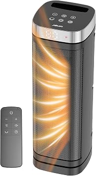 Ceramic Heater - Portable Indoor Space Heater with Remote Control, 1-12 Hour Timer, 3 Heating Modes, Electric Heater for Bedroom, Office Use