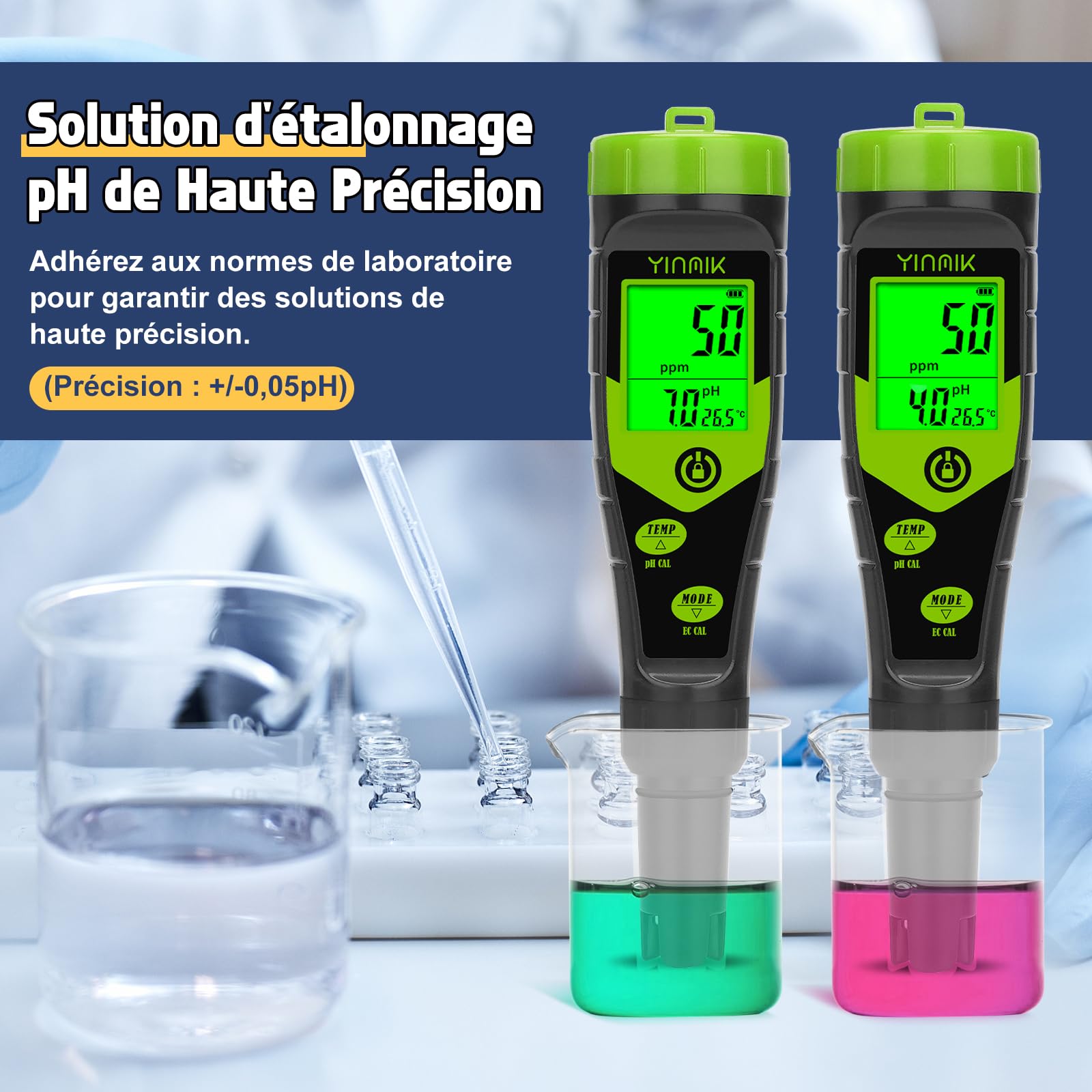 Solution d'étalonnage du pH, Solution Tampon d'étalonnage du pH 500ml*2