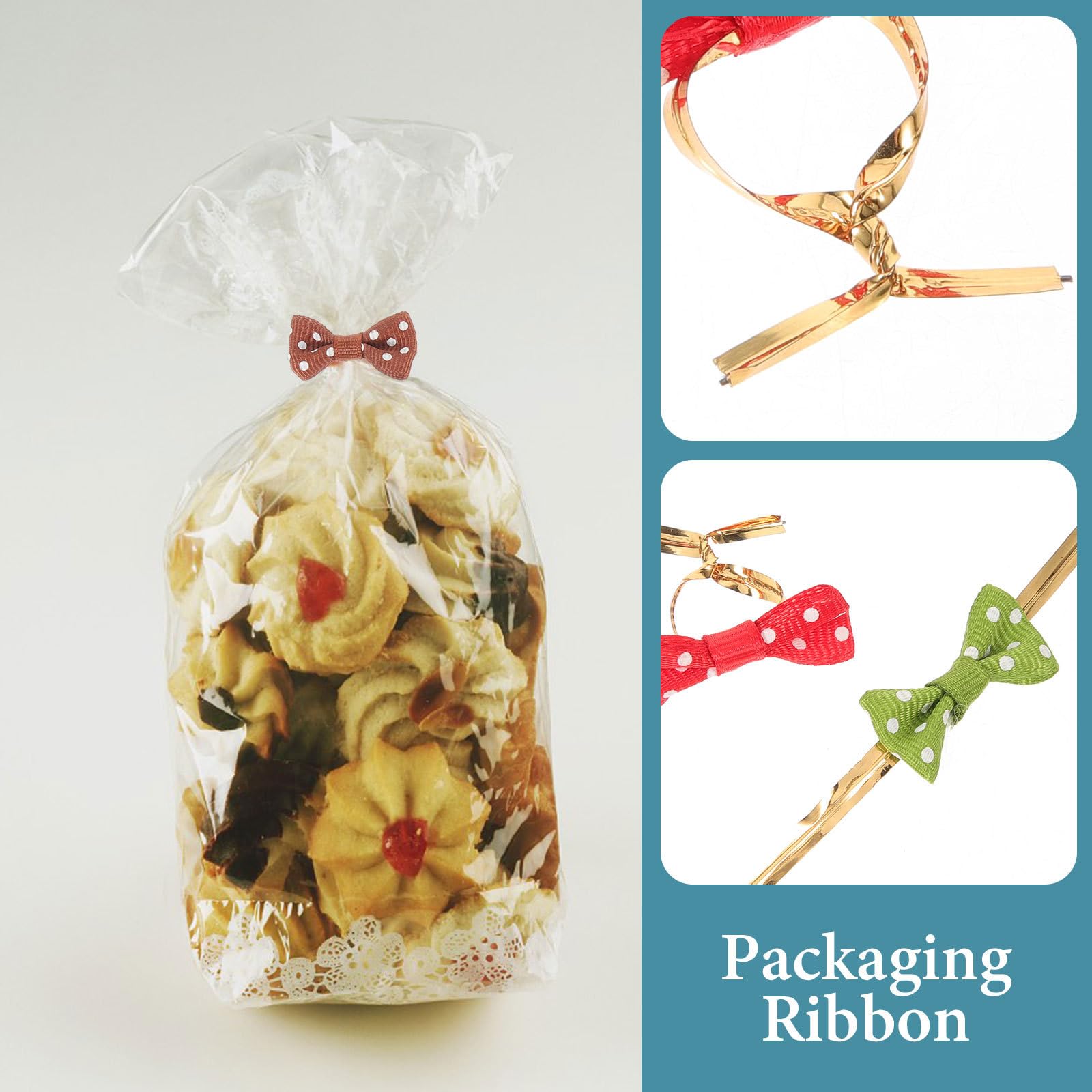 Amazon | BESTOYARD ラッピングタイ リボン付き ワイヤータイ 無地 金