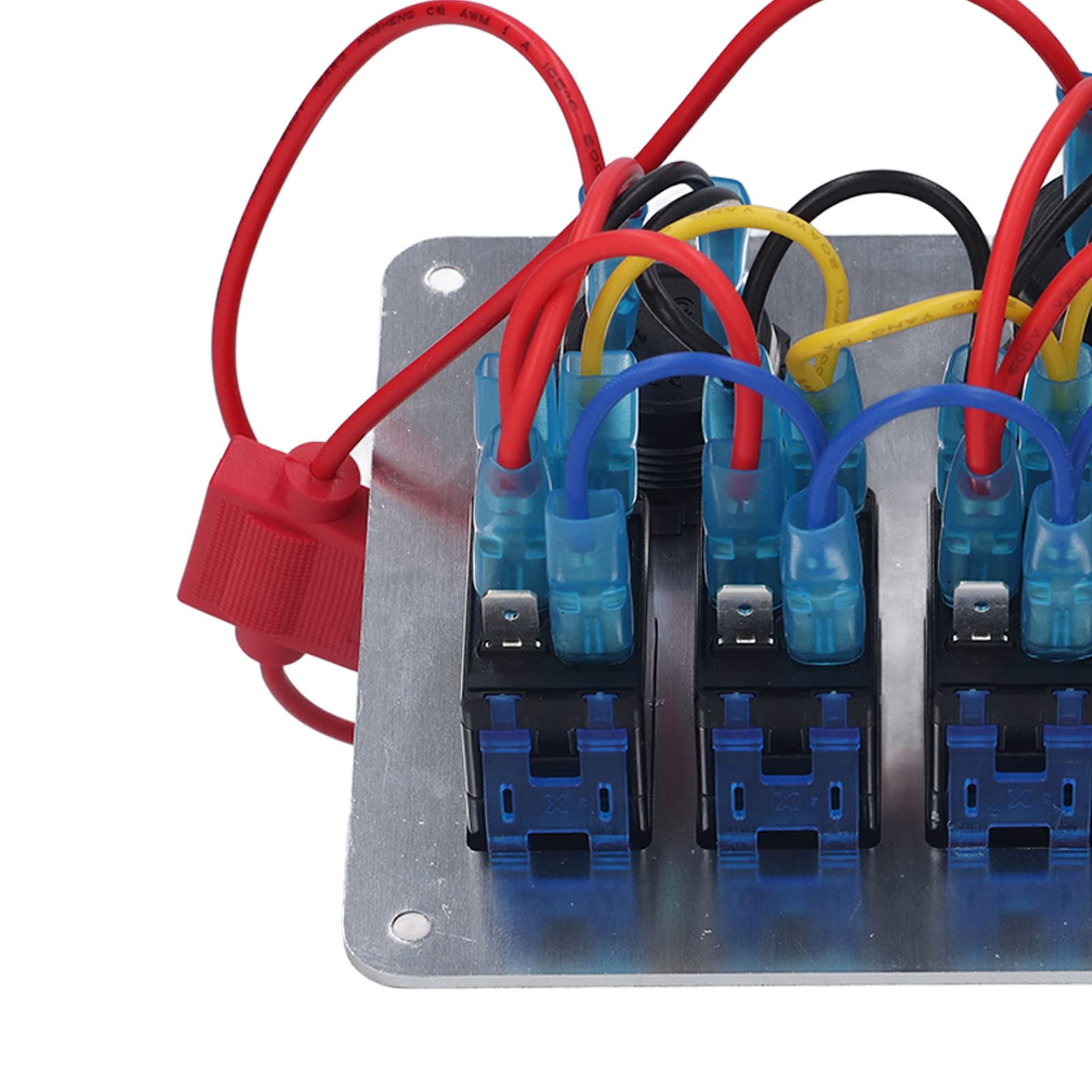 Tbest Panel Wahacza Gang Włączony Wyłączony Niebieskie światło LED .1A Port USB do Samochodu RV Loy PanelCar Panel Wykonany z Wahacza Wykonany Jest z Aluminium PC i Plastiku miedzianego. Klamra