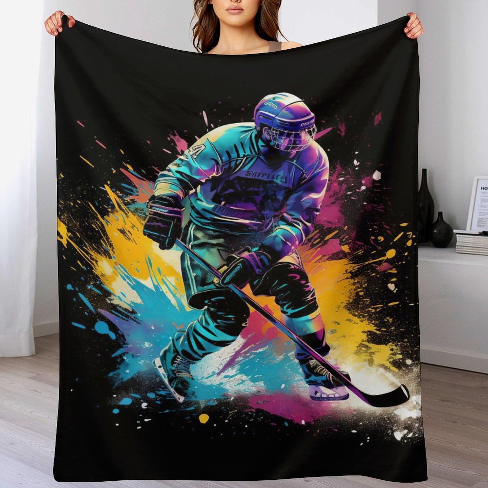Couverture polaire hockey pour des soirées matchs cocooning bien au chaud sur votre canapé