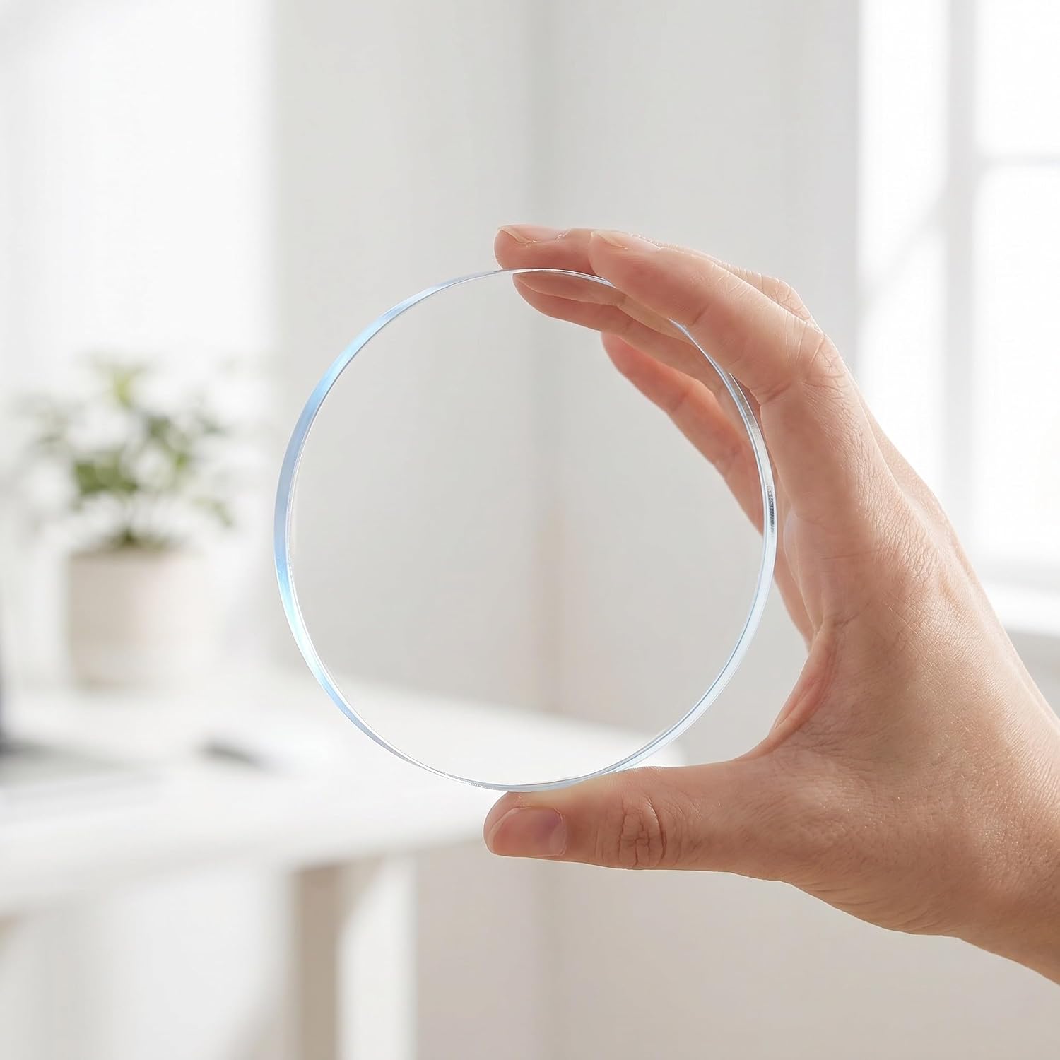 Operitacx 10pcs 4.7 Inch Acrylic Circle Blanks, 1/8 inch Thick Clear Disc Round Transparent Acrylic Coasters, Blanks Miniature Bases for Crafts Christmas Ornament DIY Art Projects Supplies