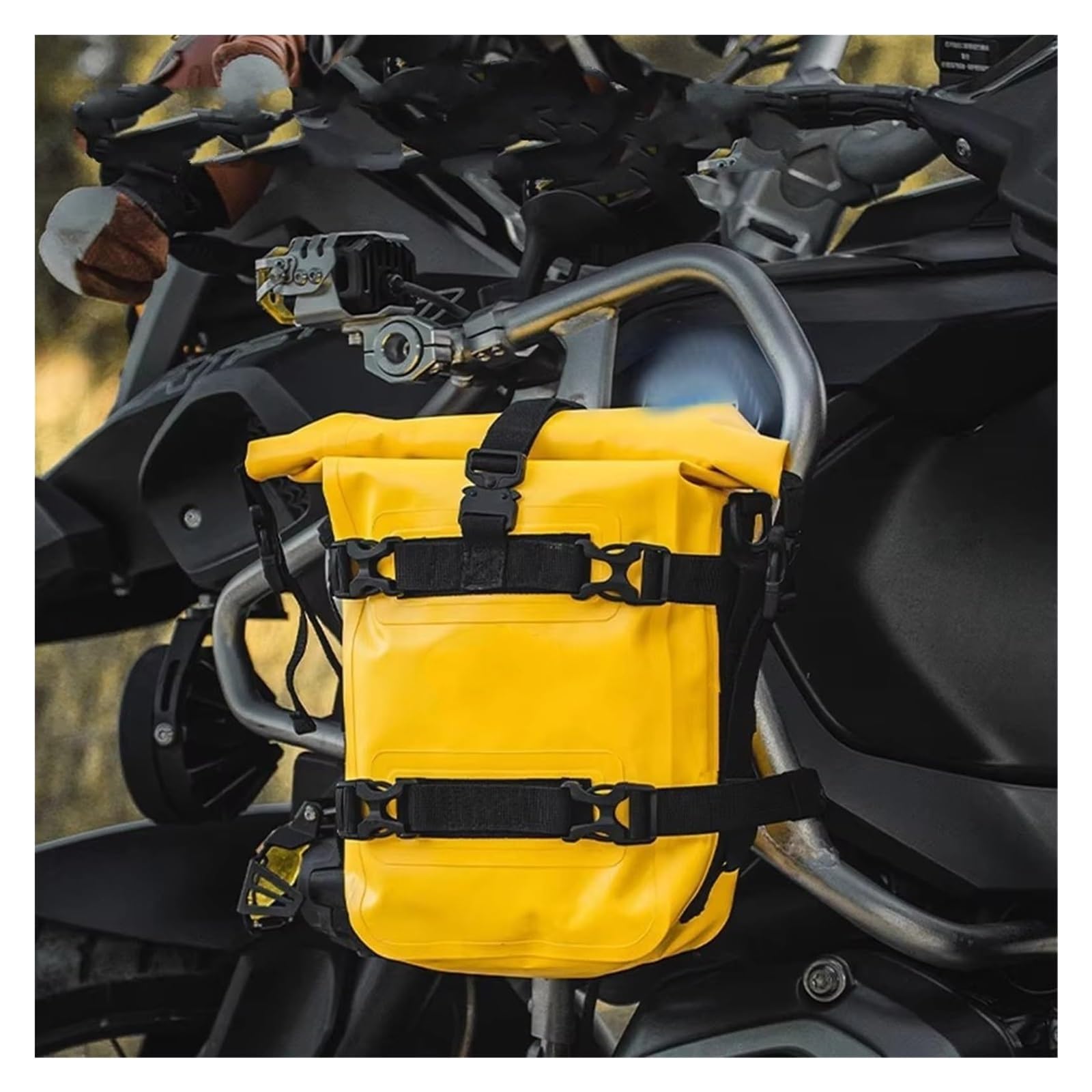 Moto Paraurti Borsa per R1200GS per R1250GS per ADV per NC750X per CB500X Barre di Protezione per Telaio Moto Borsa da Sella Impermeabile per Bagagli(2PC Army Green)