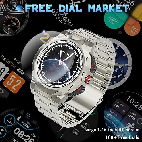 Miniatura 5 de Reloj inteligente para hombre (respuestahacer llamada), más nuevo rastreador de actividad física, ritmo cardíaco, podómetro, calorías, más de 100