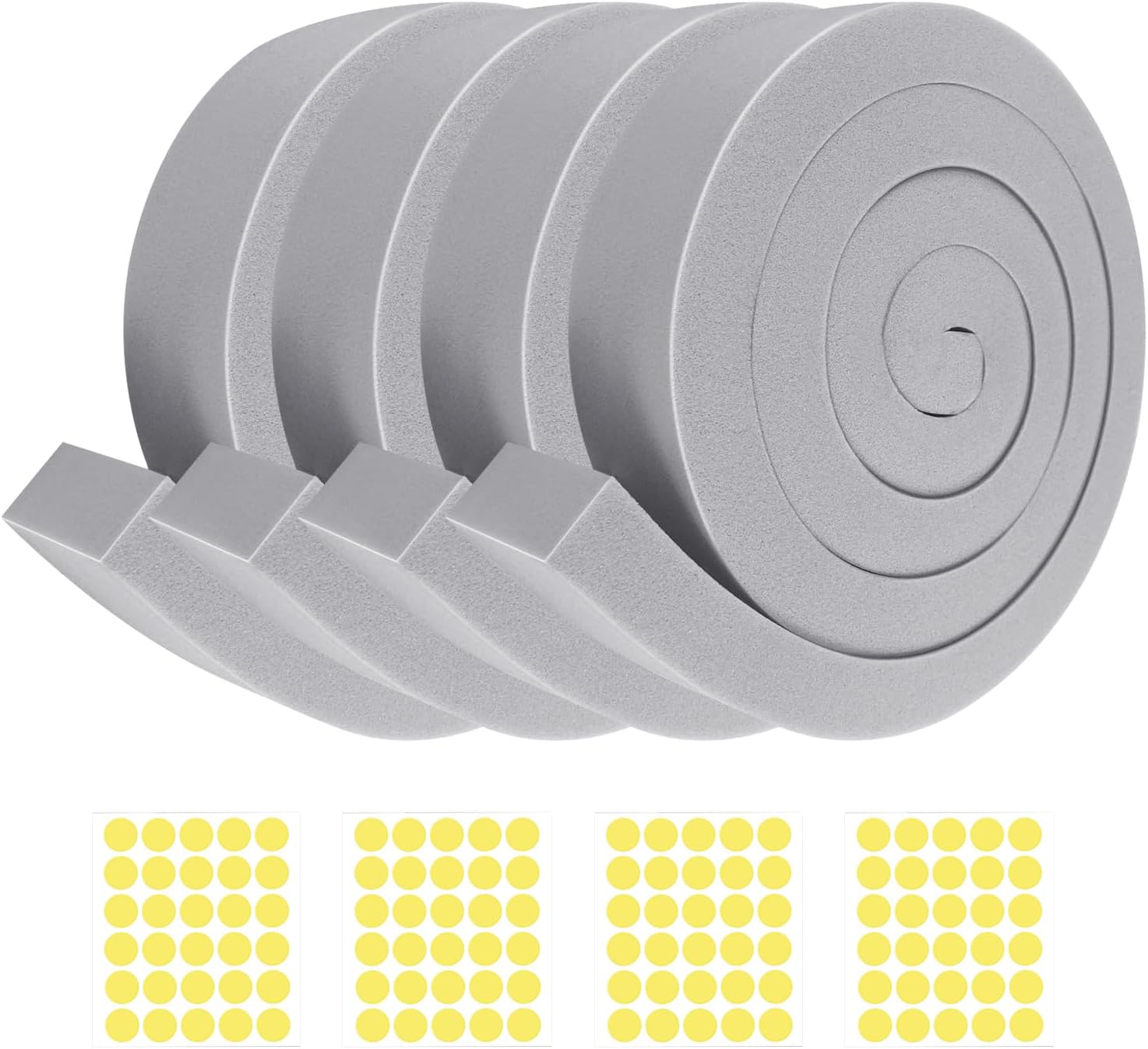 AC Window Seal Kit with Adhesive - 4Pcs Gray Foam Insulation Strips 2"x1"x6.5Ft,Air Conditioner Foam for Window Units, Energy Saving & Dustproof