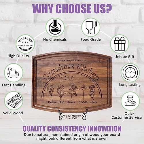 Miniatura 8 de Regalos de Navidad personalizados para mujeres, regalos personalizados para mamá  Tabla de cortar personalizada para mamá o abuela, cumpleaños, idea