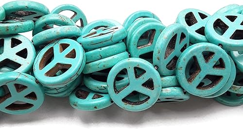 Miniatura 3 de JM Design Disco redondo de howlita azul turquesa con cuentas redondas de 0.591 in y 15.5 pulgadas para fabricación de joyas