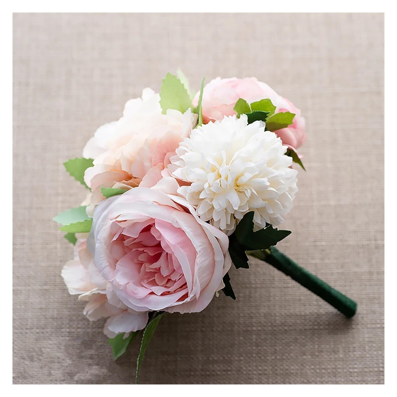 HJRegaFimu Artificial Flowers 8 Heads Silk Peony Wedding Decorative Flower Bridal Bouquet Exquisite Decoration Bouquets Green