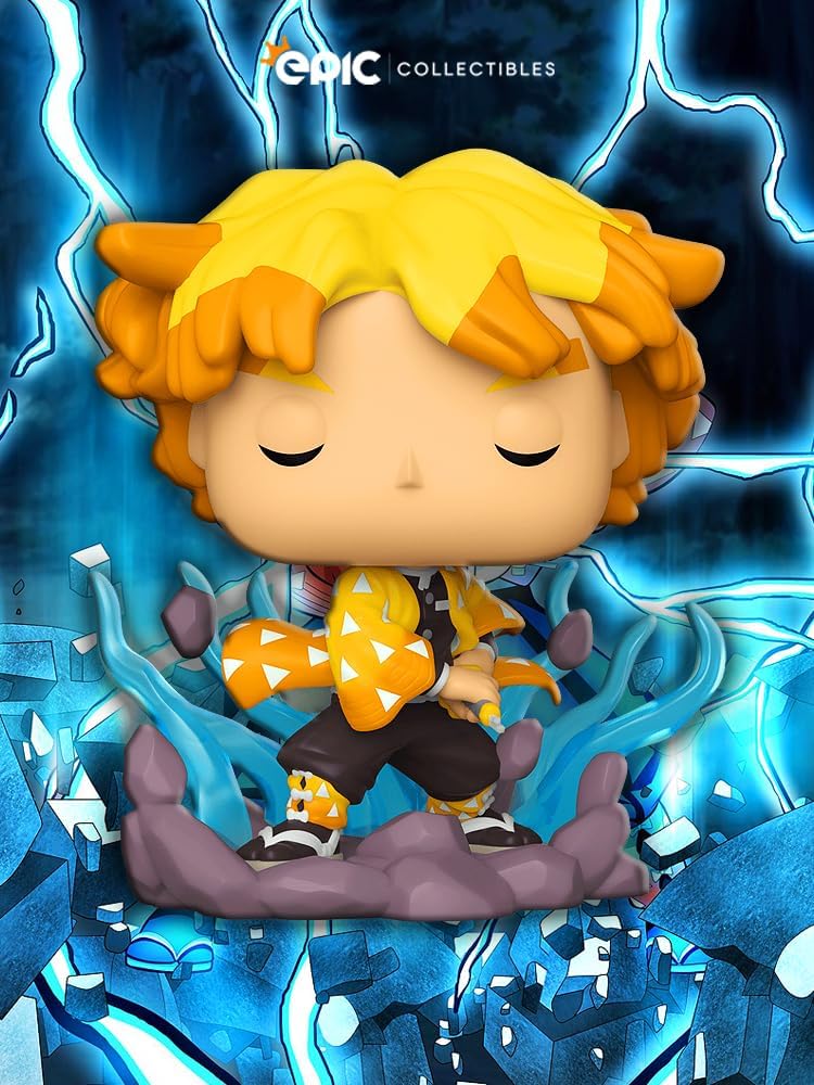 Pop Anime: Demon Slayer - Zenitsu Agatsuma Transforming (Thunder Breathing) Limited Edition Exclusive Vinyl Figure Bundle with Compatible Funko Box Protector - Image 4
