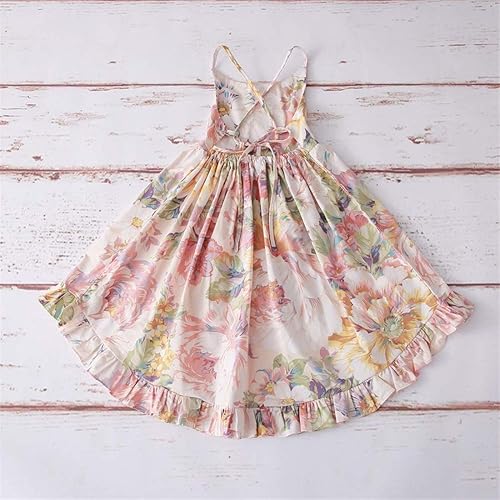 Miniatura 5 de Vestido de bebé de algodón casual de verano floral vintage para niñas
