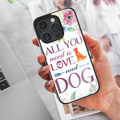 Miniatura 7 de Love Dogs - Fundas de teléfono para amantes de los perros, mamá, papá, mujeres y hombres, diseño floral All Your Need is Love & Dog Linda funda para