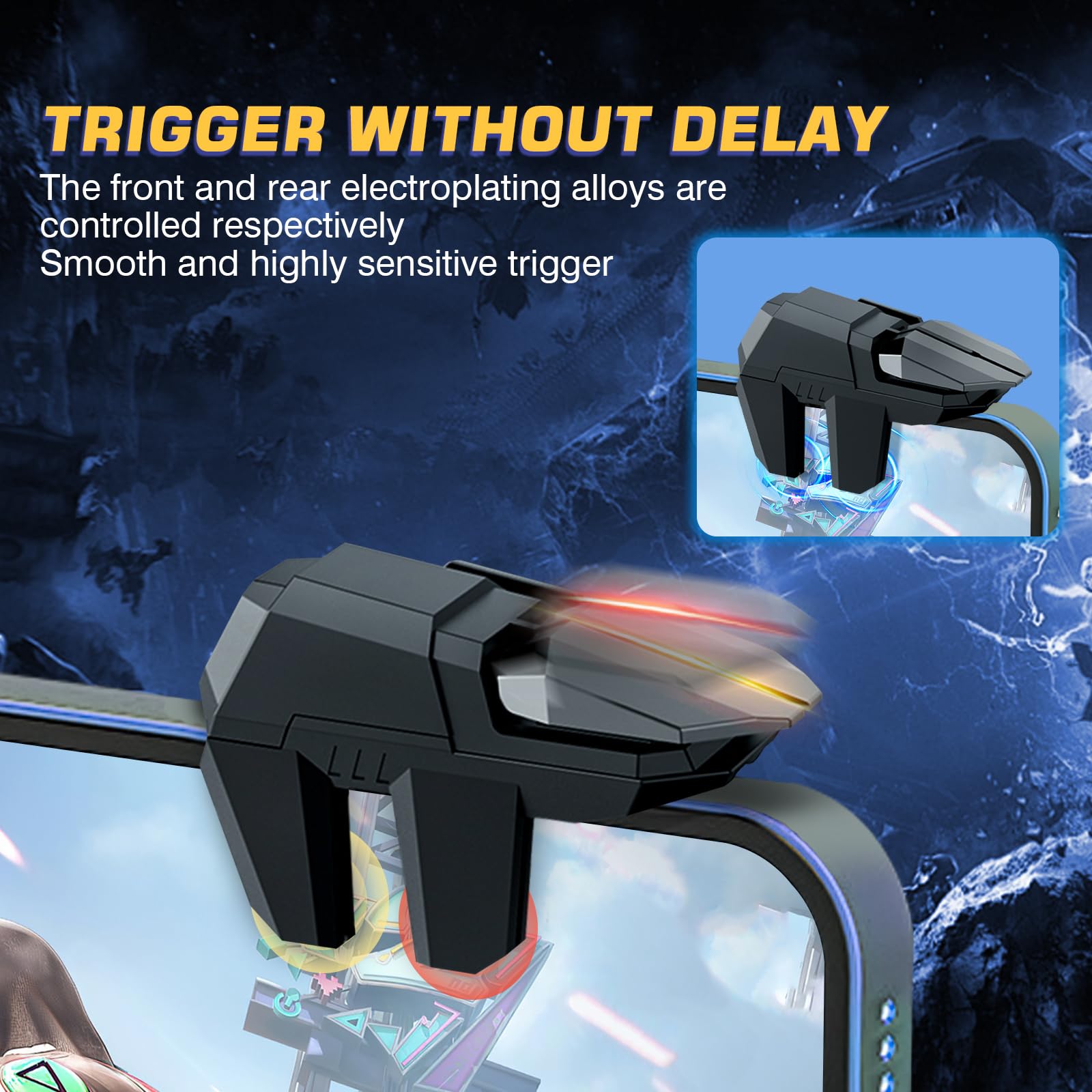 DiyGody PUBG Mobile Game Trigger für PUBG & Call of Duty, 4 Buttons Auslöser Joystick Gaming Gadgets Kompatibel mit iPhone & Android, Aim & Fire Game Phone Button Empfindlichen Ziel Feuerauslösern