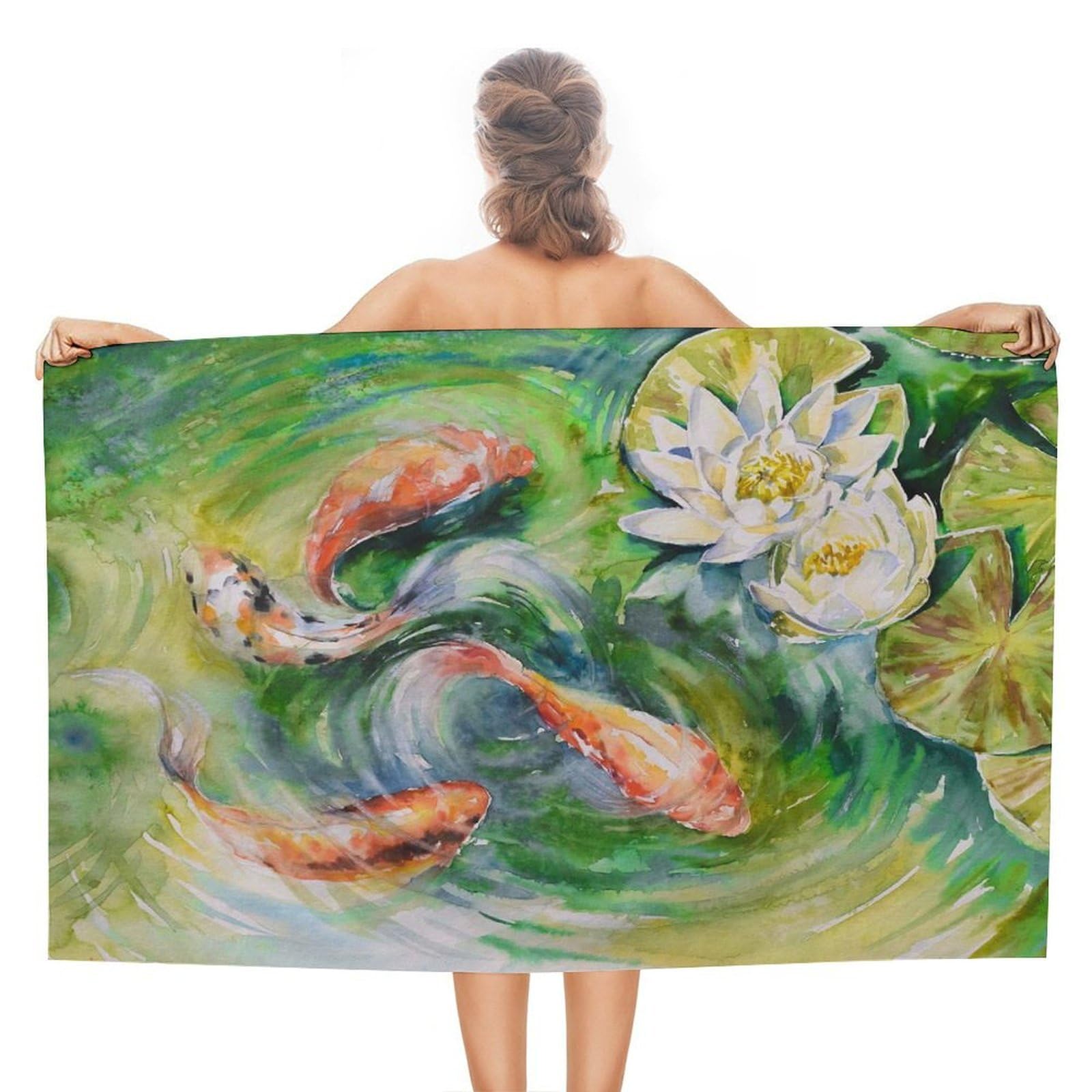 Serviette de natation super absorbante koi et légère pour le sport