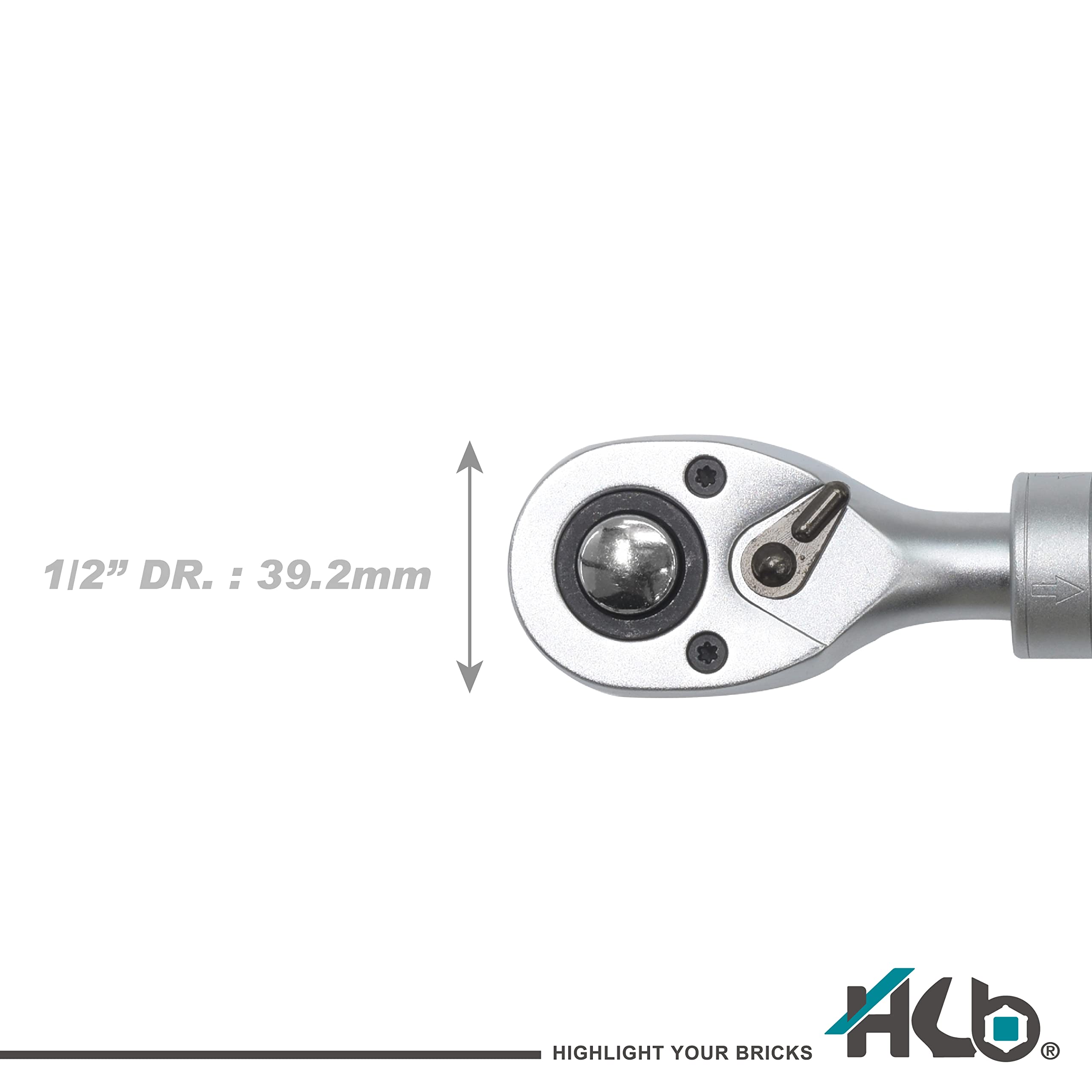 HB Set di Bussole 27 Pezzi con Cricchetto Telescopico 72 Denti 1/4" & 1/2", Manico Estensibile 440mm, Acciaio CR-V, 2 Racks Portatili, Alta Qualità Made in Taiwan AKM005-G