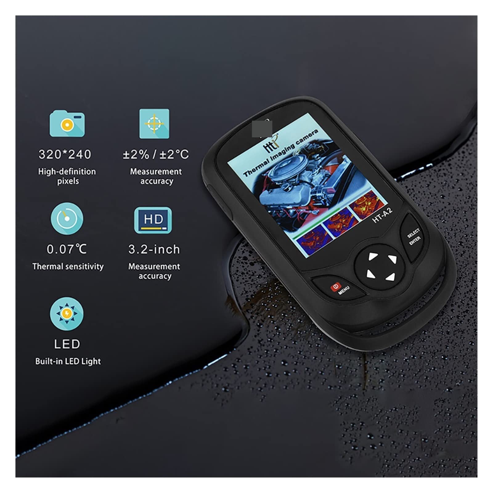 Kamera termowizyjna Telefon komórkowy Kamera termowizyjna na podczerwień IR Cyfrowy wyświetlacz Detektor 76800 pikseli z rozdzielczością 320 X 240 IR Wysoka rozdzielczość, dokładny pomiar