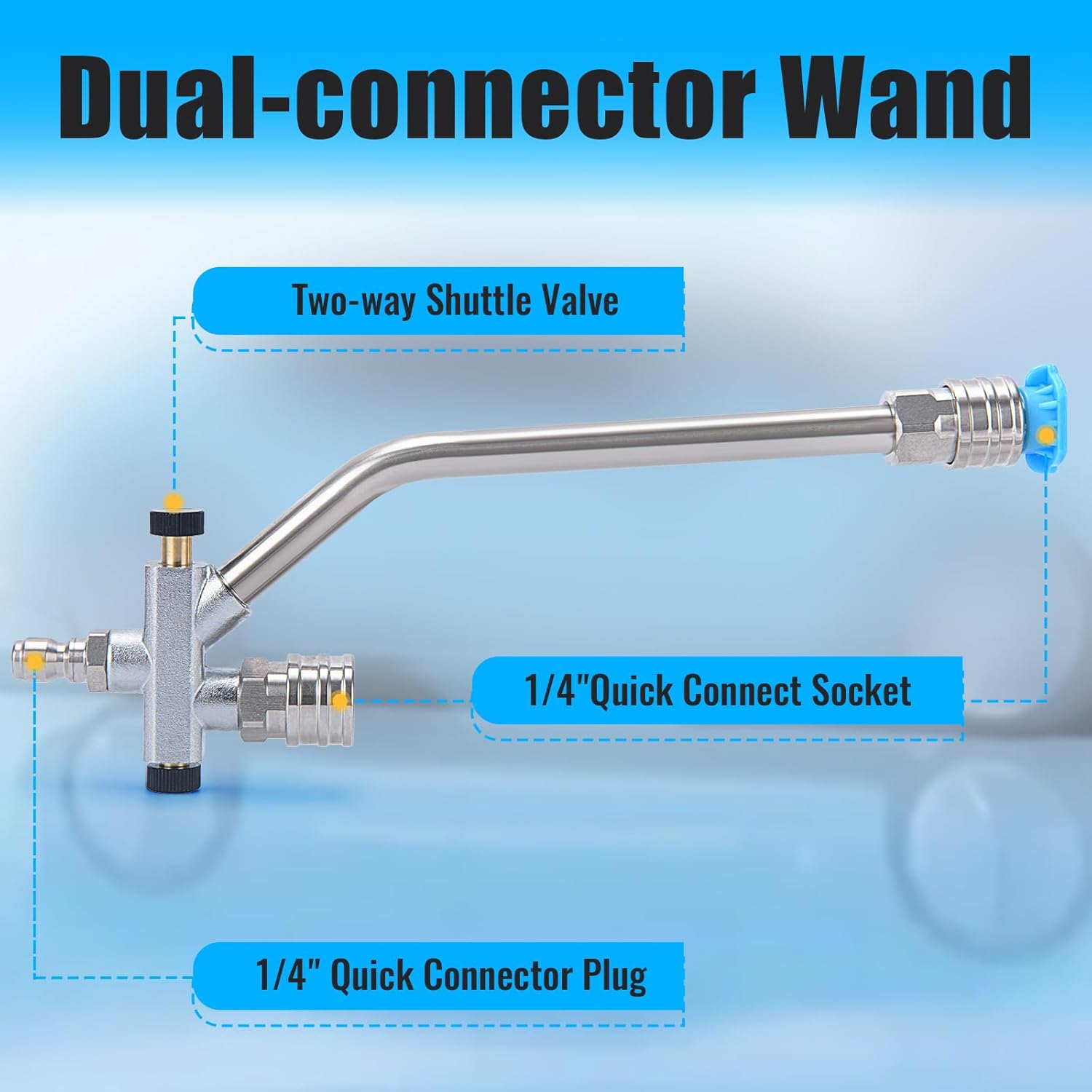 Foam Cannon Dual Connector Accessory/Foam Cannon Dual Tech, Dual Connector Foam Cannon for Pressure Washer. 1/4" Quick Connect, M22, 4000 PSI, 1.5L Tank + 7 Nozzles - Car, Home & Outdoor Cleaning