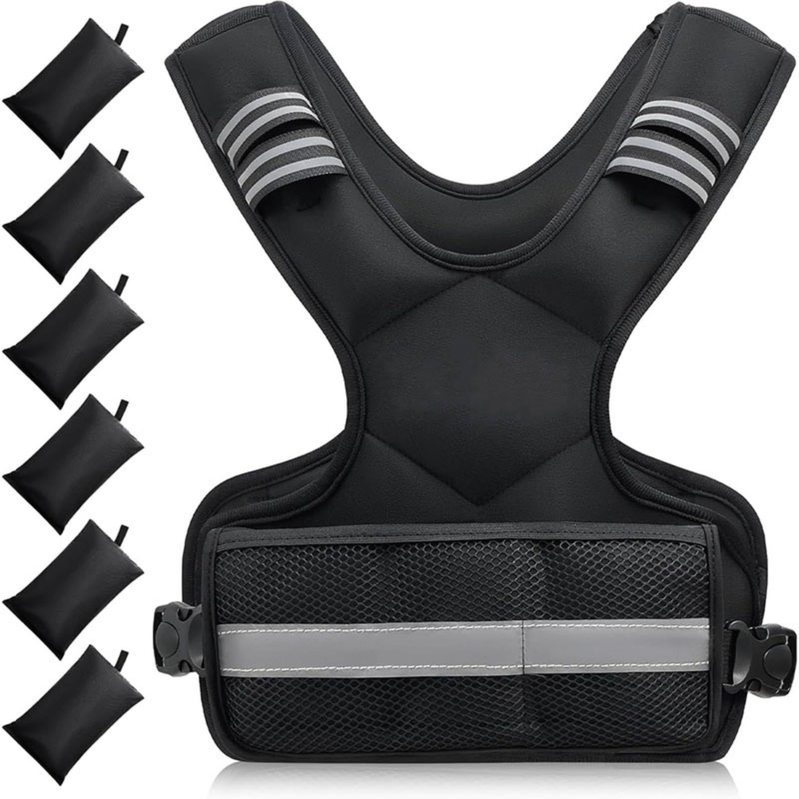 Gilet Zavorrato Riflettente Regolabile Panciotto Pesi Gilet Allenamento Corpetto Neoprene con Sacchetti Regolabili E