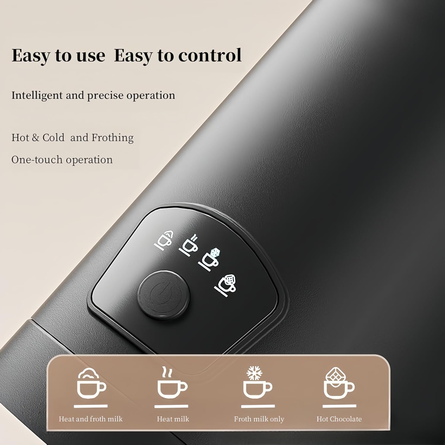 Milk frother - Multifunctional Milk frother and Steamer - 4-in-1 Electric Milk Steamer with 350ml Capacity, 304 Stainless Steel, Cold & hot Modes for Milk, Foam, and hot Chocolate