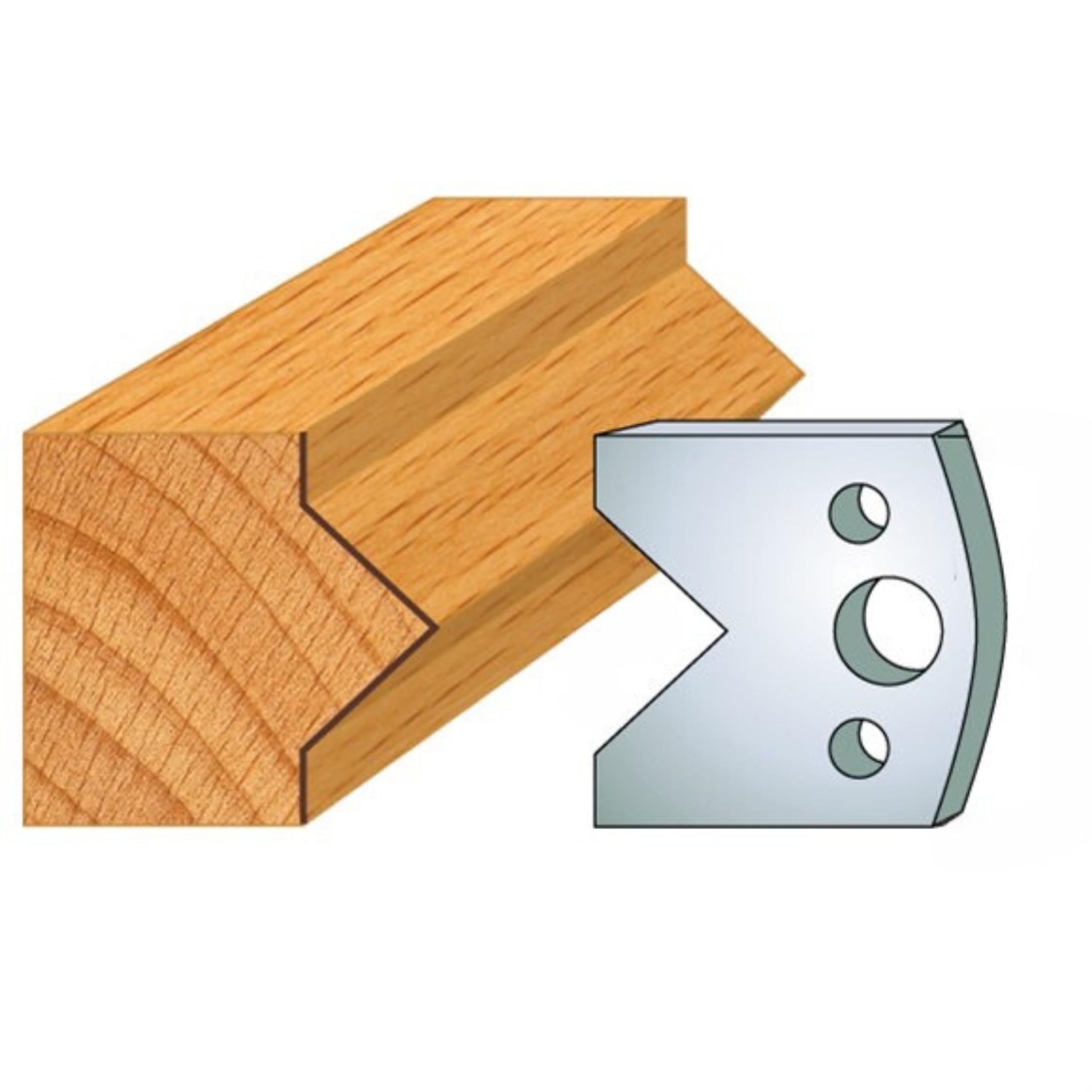 40mm Euro Spindle Moulder Cutters and Limiters - Profile 034 Profile Knives and Limiters (2 Knives and 2 Limiters) Made by Xcalibur Tooling