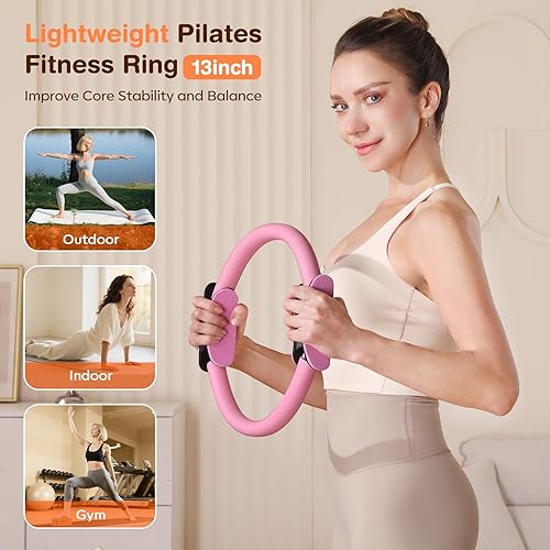 Miniatura 2 de Pilates Kit 13Pcs Home Pilates Essentials Workout Kit with 13" Ring, 10" Ball and Resistance Bands for Women at Home Pilates Equipment Set for