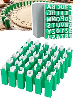 Letter Stamps for Clay Pottery, Polymer Clay Letter Stamps for Concrete – Uppercase Alphabet and Numbers Stamps Set, DIY Cookie Craft Mold Tools for Pottery Cement Handmade Projects